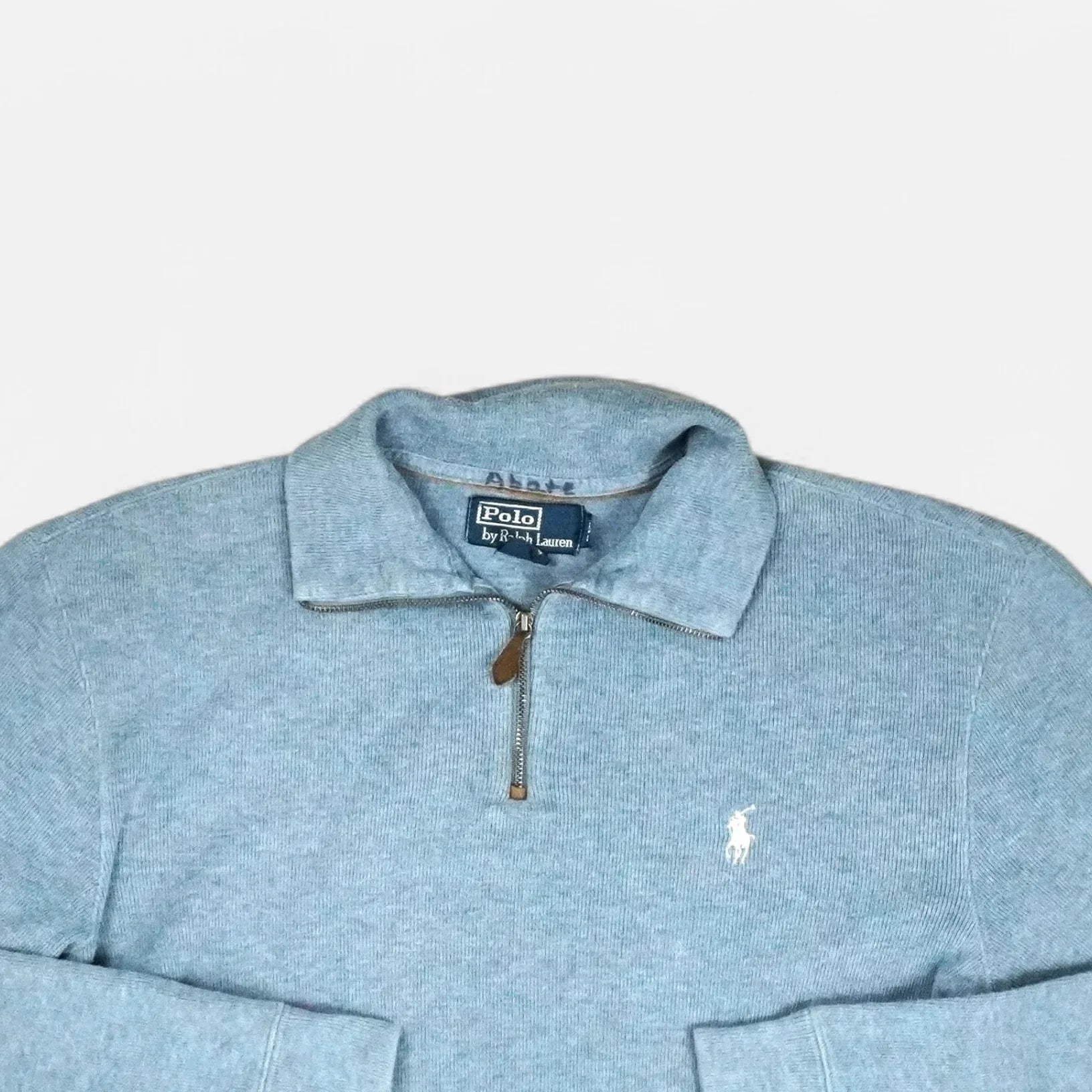 Vintage Polo Ralph Lauren Blue Quarter-zip sweater Knit Jumper ( S )