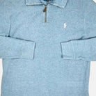 Vintage Polo Ralph Lauren Blue Quarter-zip sweater Knit Jumper ( S )