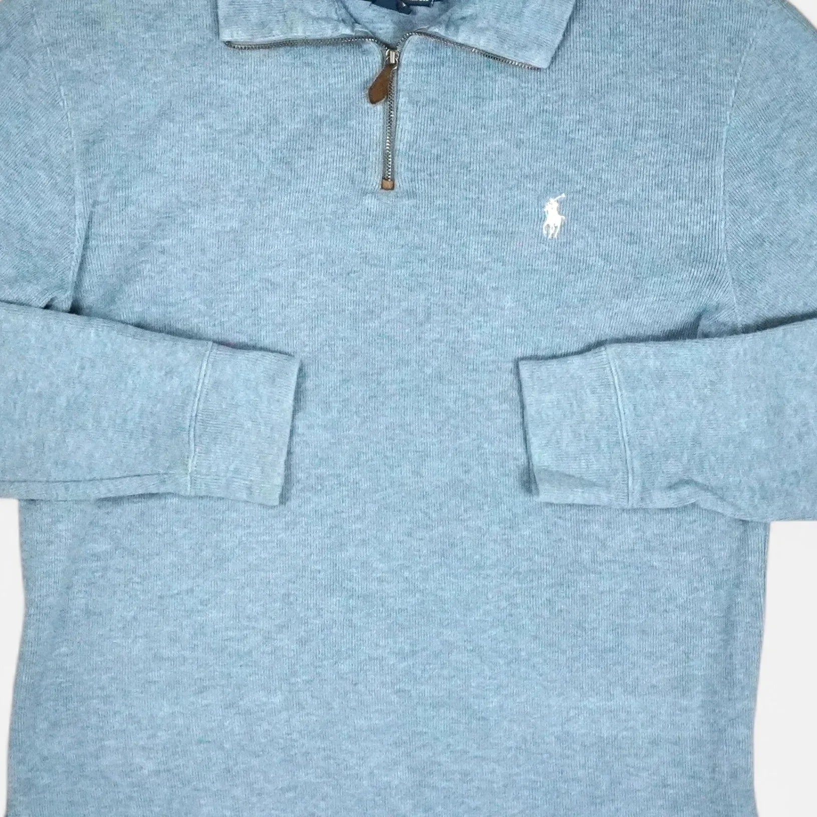 Vintage Polo Ralph Lauren Blue Quarter-zip sweater Knit Jumper ( S )