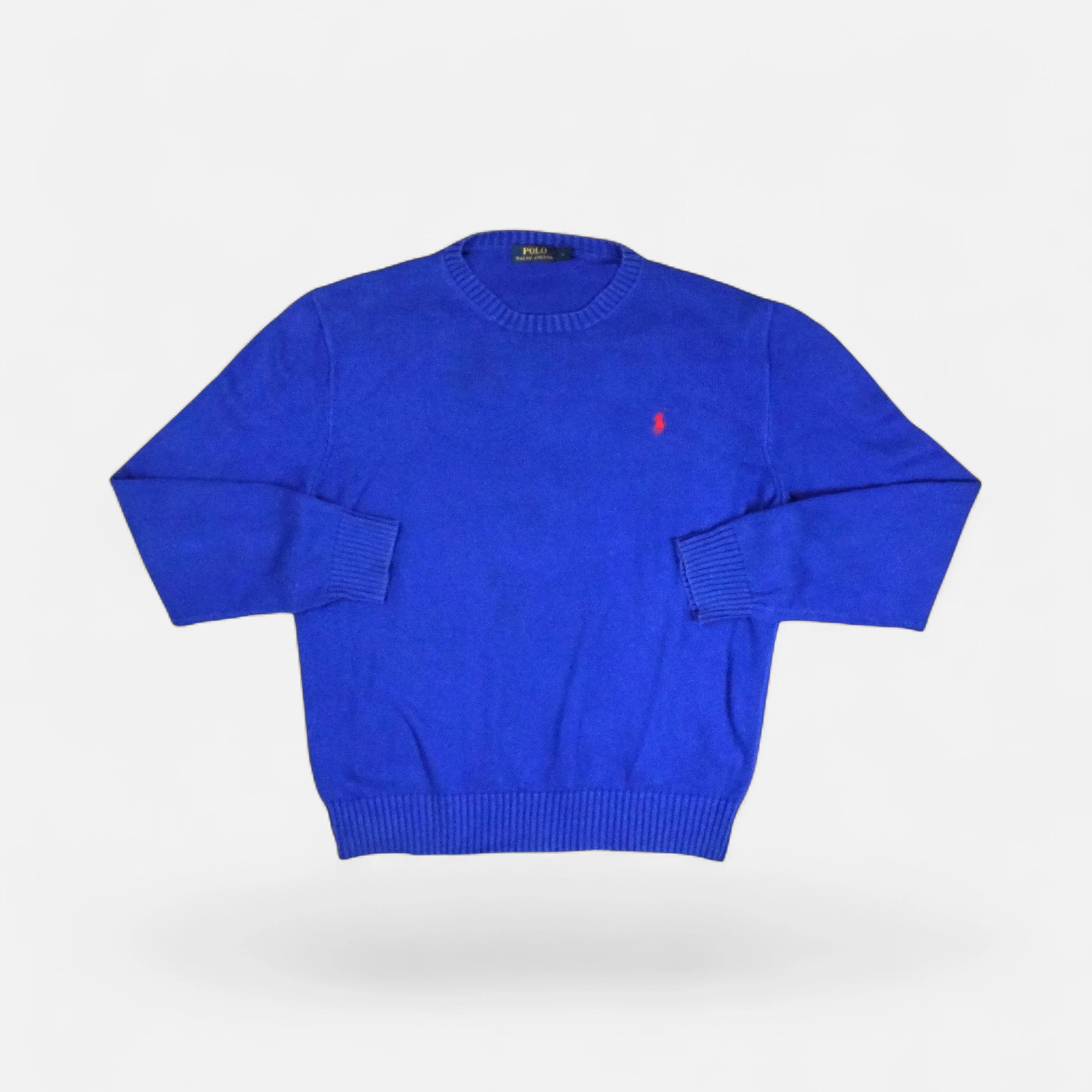 Vintage Polo Ralph Lauren Blue Sweater Knit Jumper ( L )