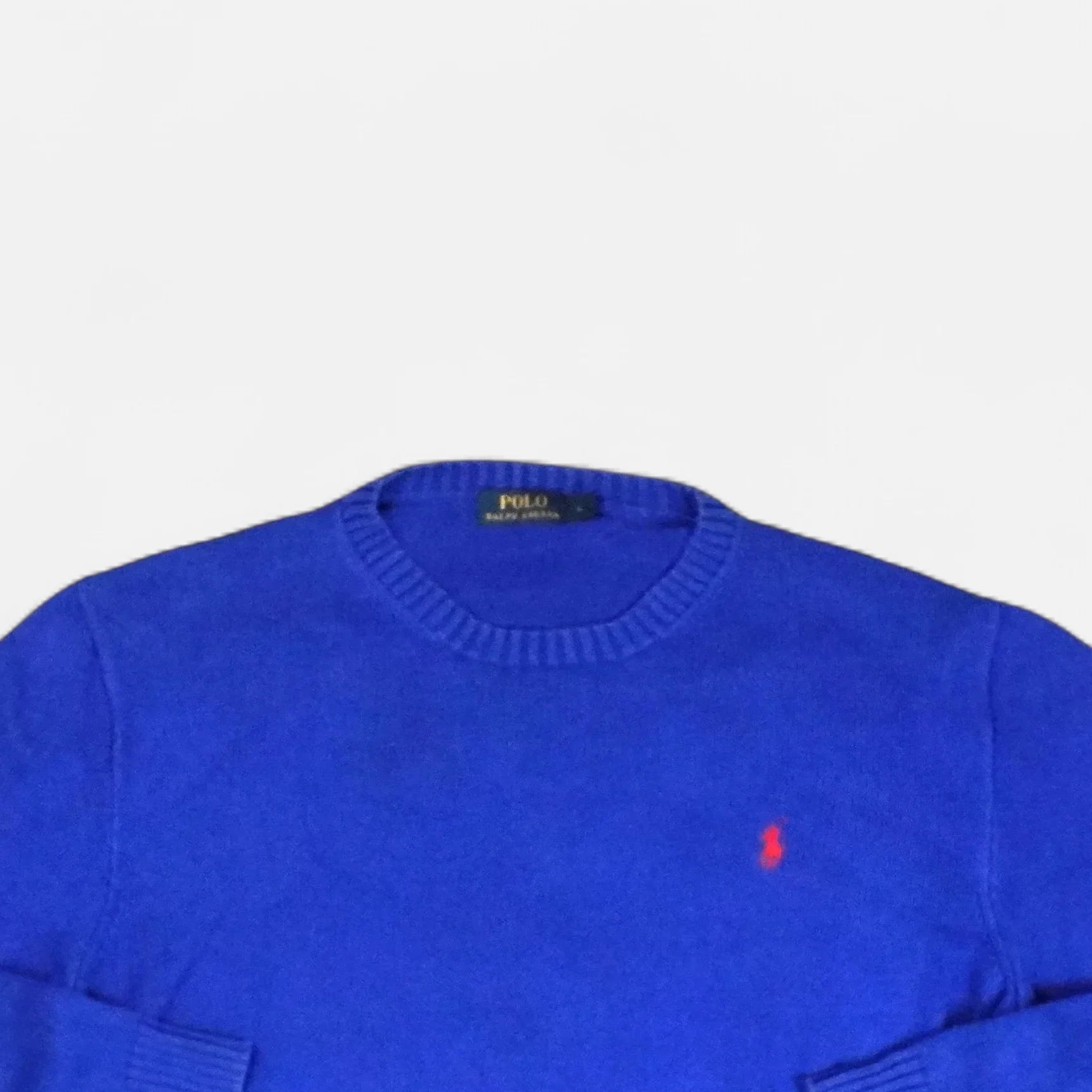 Vintage Polo Ralph Lauren Blue Sweater Knit Jumper ( L )