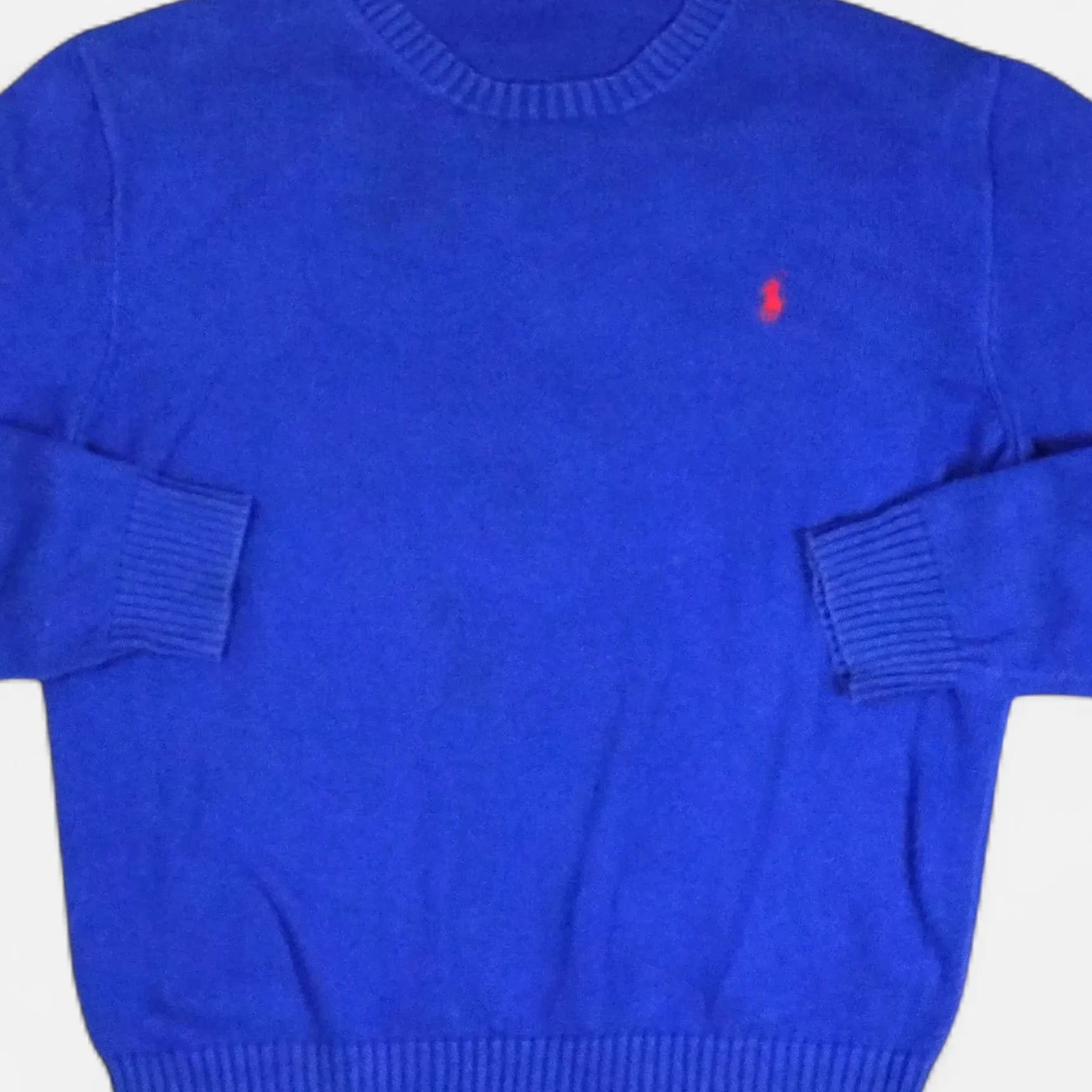 Vintage Polo Ralph Lauren Blue Sweater Knit Jumper ( L )