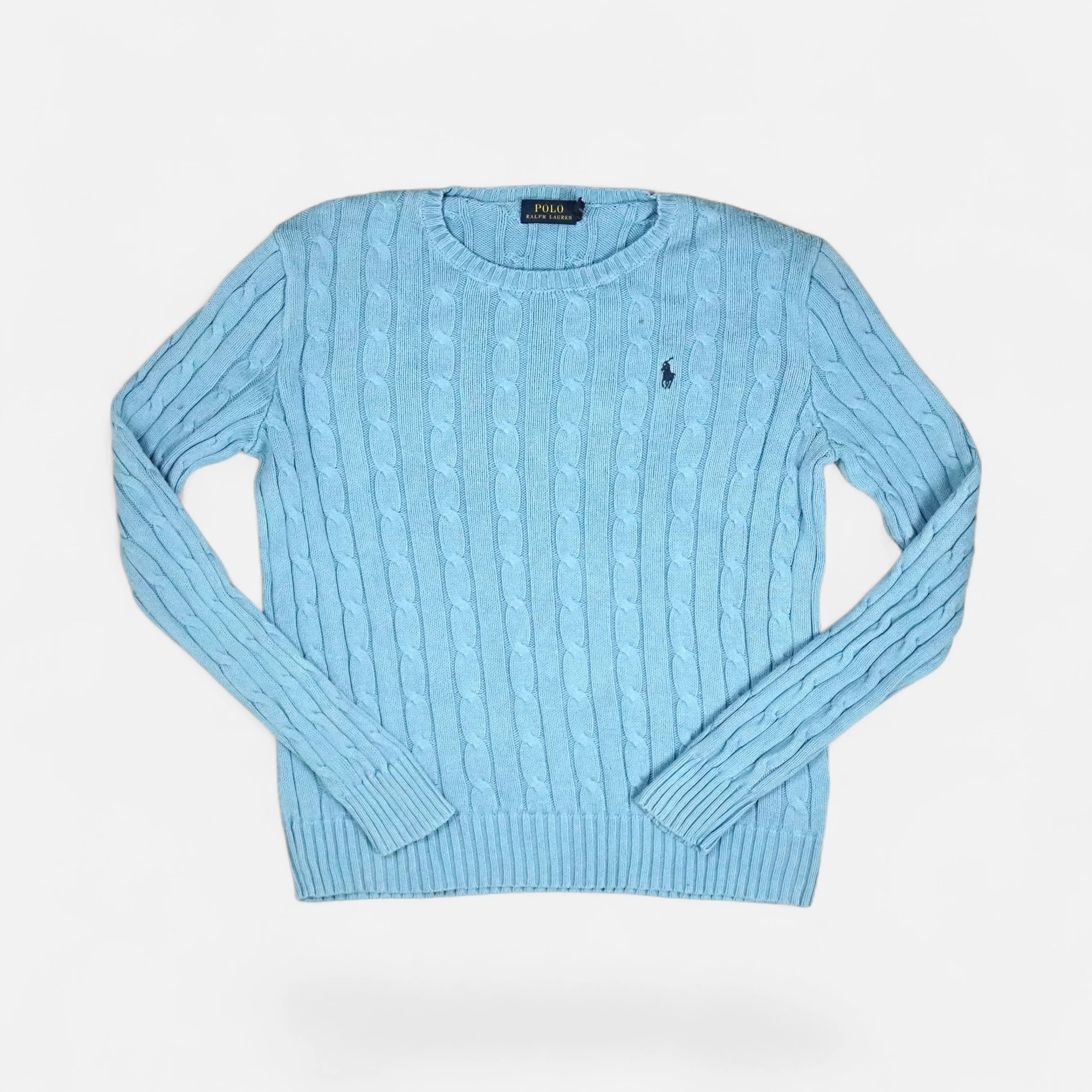 Vintage Polo Ralph Lauren Blue Sweater Knit Jumper Womens ( S )