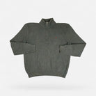 Vintage Gray quarter-zip sweater Knit Jumper ( L )