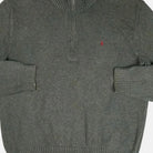 Vintage Gray quarter-zip sweater Knit Jumper ( L )