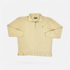 Vintage Polo Ralph Lauren Beige Quarter-Zip Pullover Knit Jumper ( XXL )