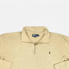 Vintage Polo Ralph Lauren Beige Quarter-Zip Pullover Knit Jumper ( XXL )