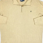 Vintage Polo Ralph Lauren Beige Quarter-Zip Pullover Knit Jumper ( XXL )