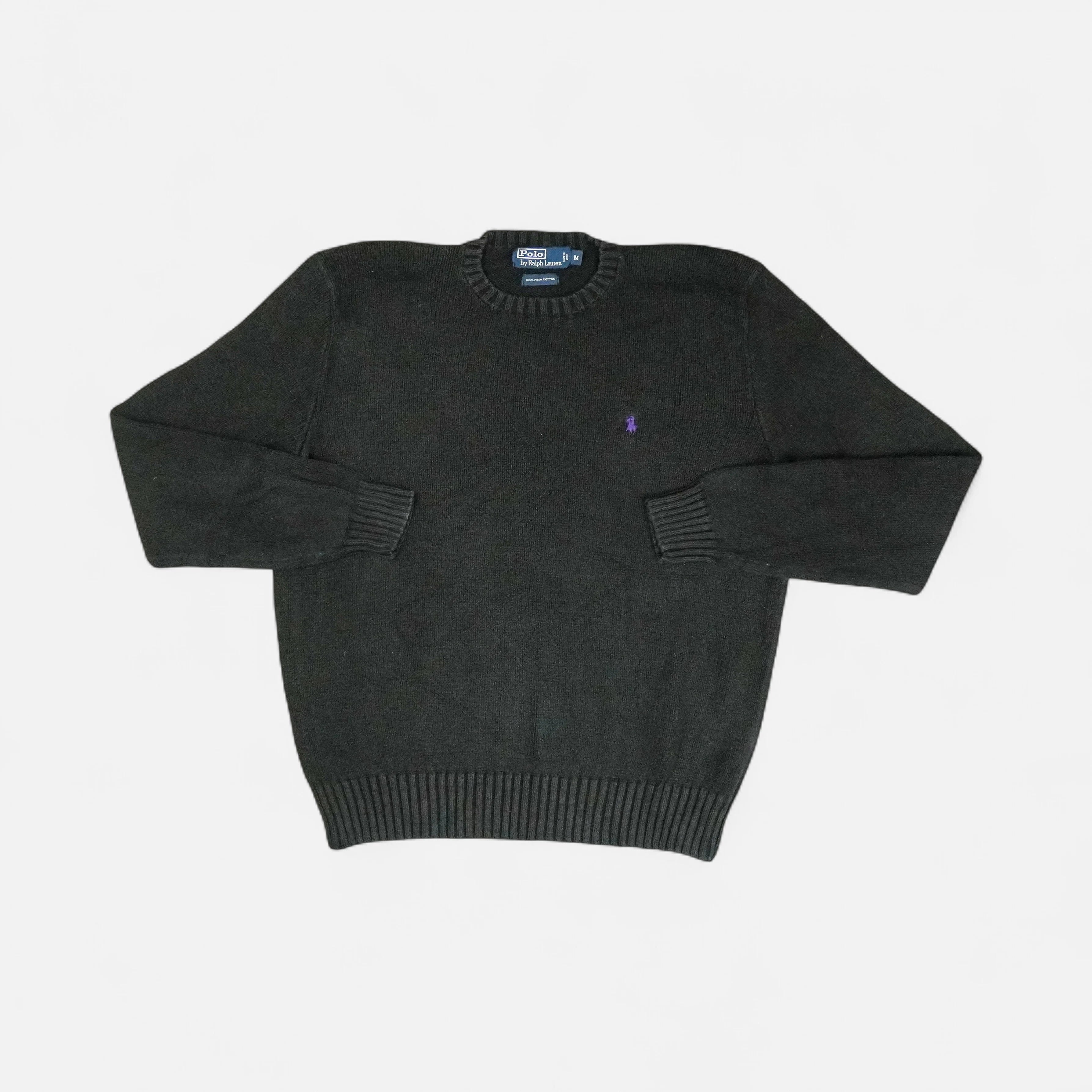 Vintage Polo Ralph Lauren Black Sweater Knit Jumper ( M )