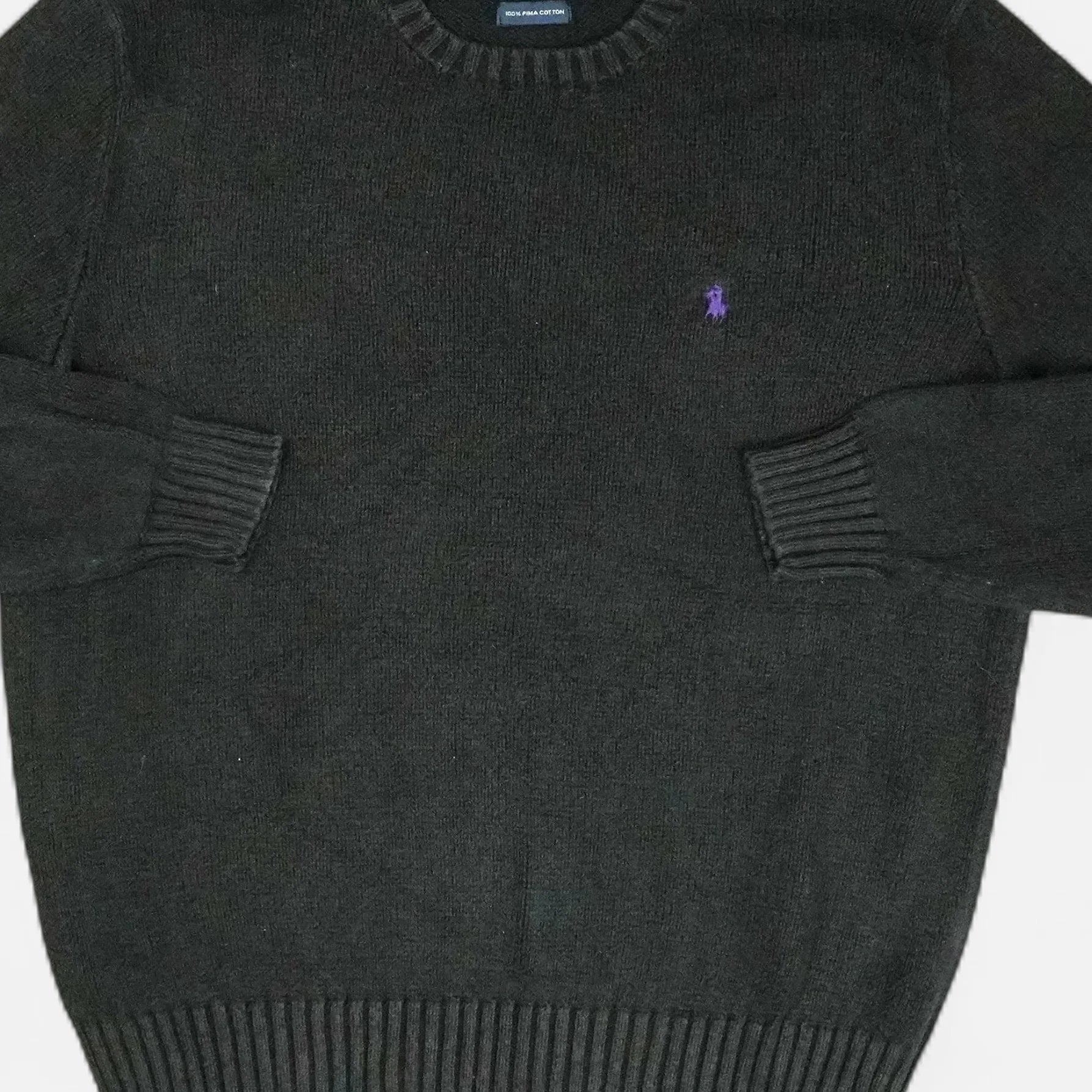 Vintage Polo Ralph Lauren Black Sweater Knit Jumper ( M )
