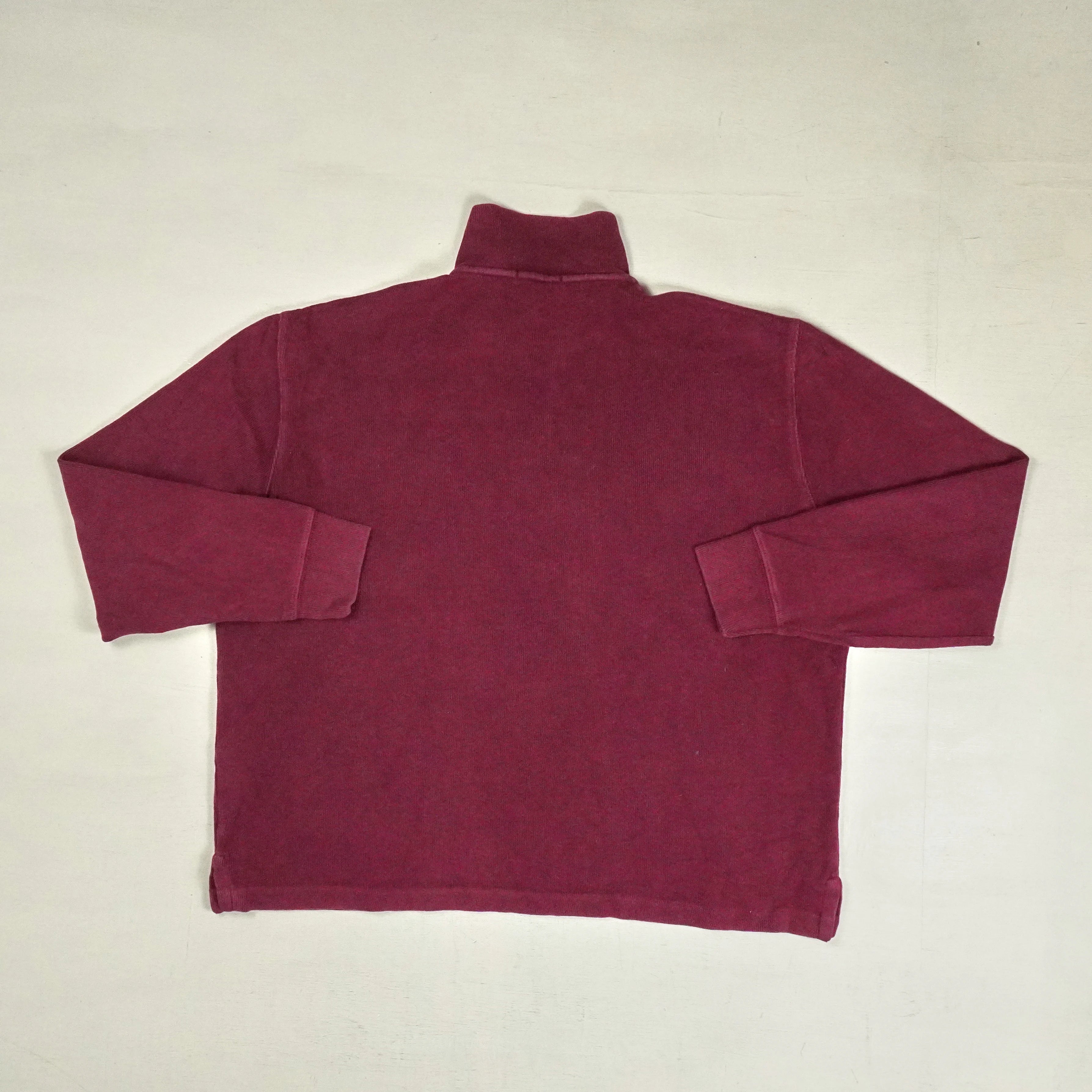 Vintage Polo Ralph Lauren Red Long Sleeve Polo Sweatshirt Knit Jumper ( L )