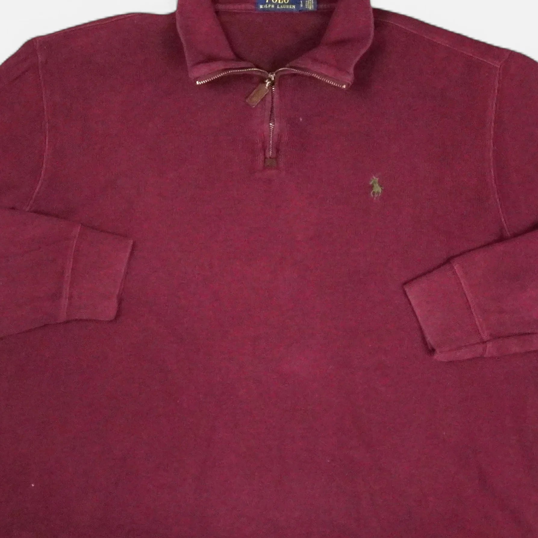 Vintage Polo Ralph Lauren Red Long Sleeve Polo Sweatshirt Knit Jumper ( L )