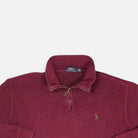 Vintage Polo Ralph Lauren Red Long Sleeve Polo Sweatshirt Knit Jumper ( L )