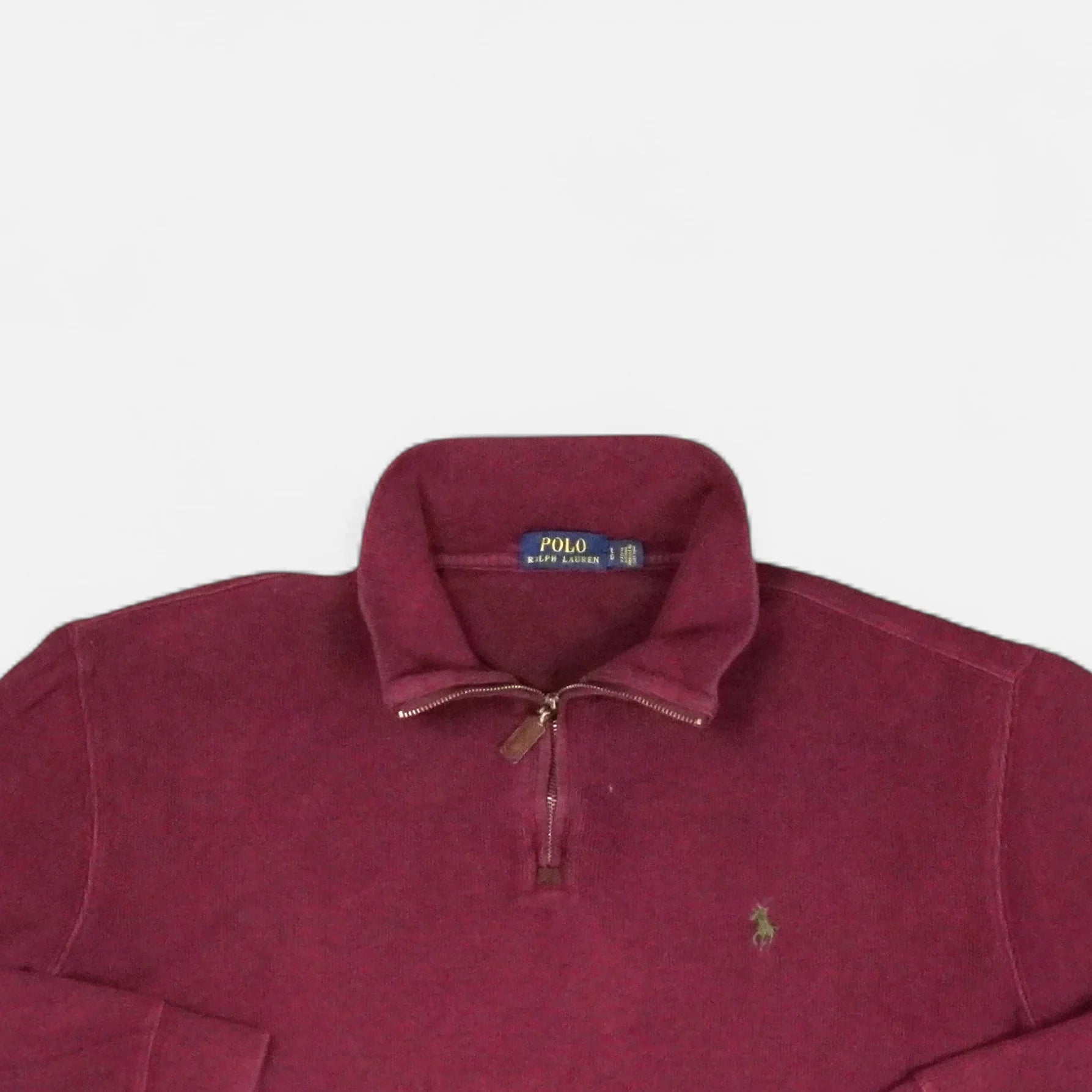 Vintage Polo Ralph Lauren Red Long Sleeve Polo Sweatshirt Knit Jumper ( L )
