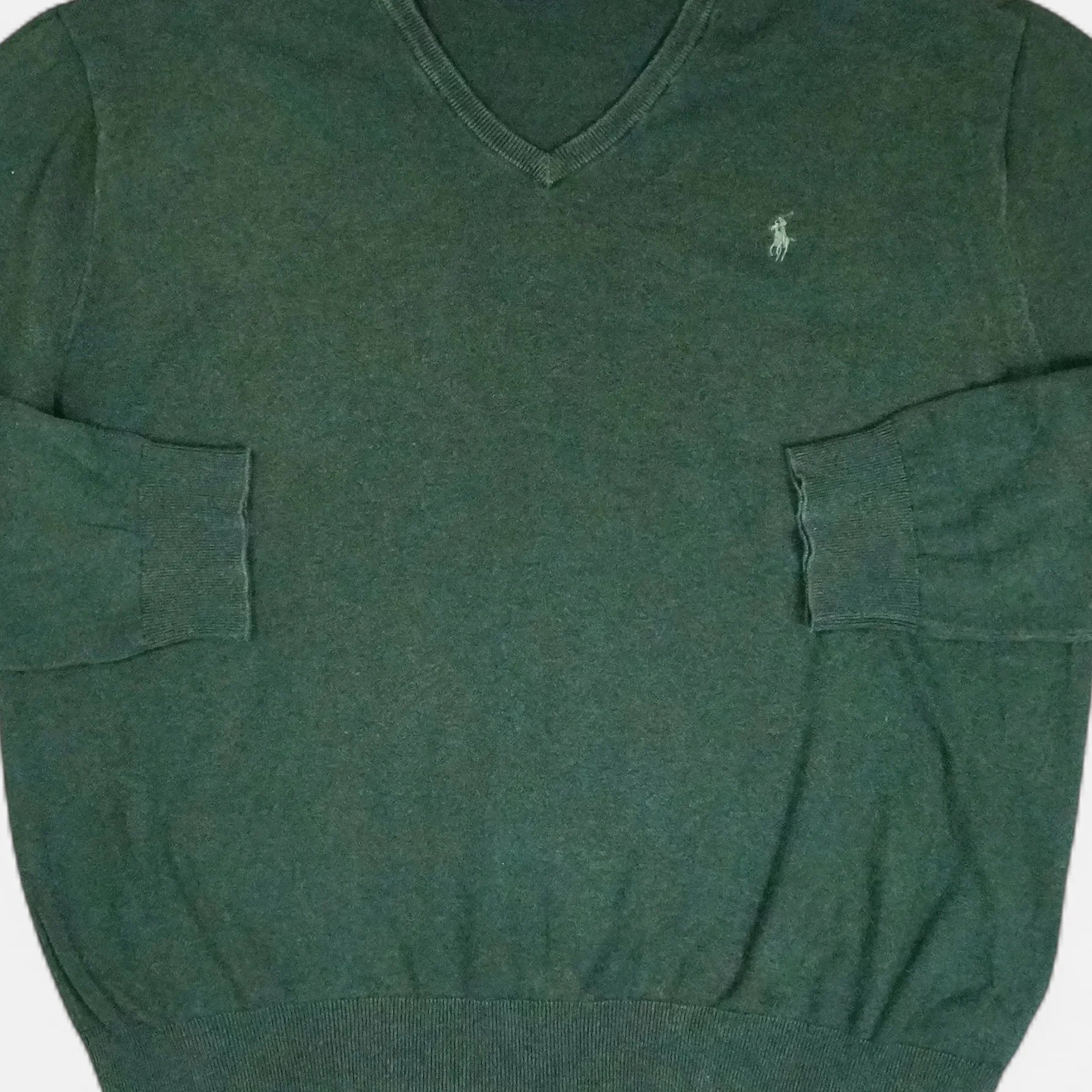 Vintage Polo By Ralph Lauren Green Knit Jumper ( XL )