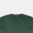 Vintage Polo By Ralph Lauren Green Knit Jumper ( XL )
