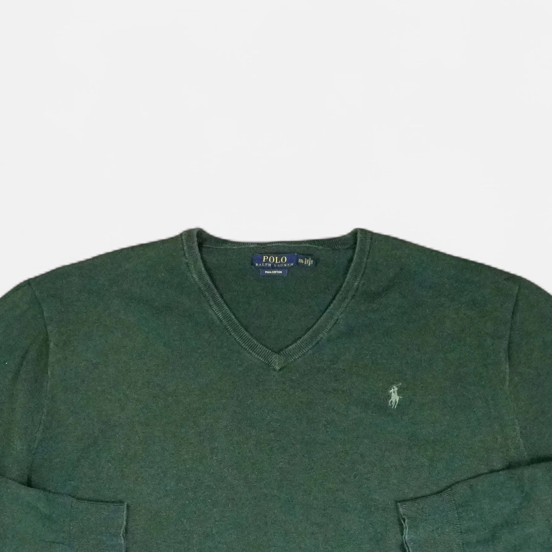 Vintage Polo By Ralph Lauren Green Knit Jumper ( XL )