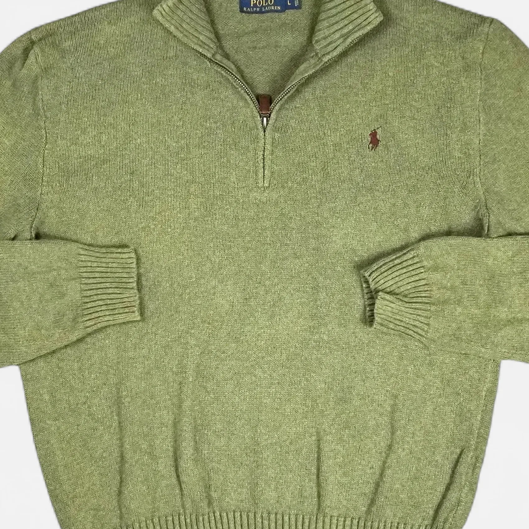 Vintage Polo Ralph Lauren Green Knit Jumper ( L )