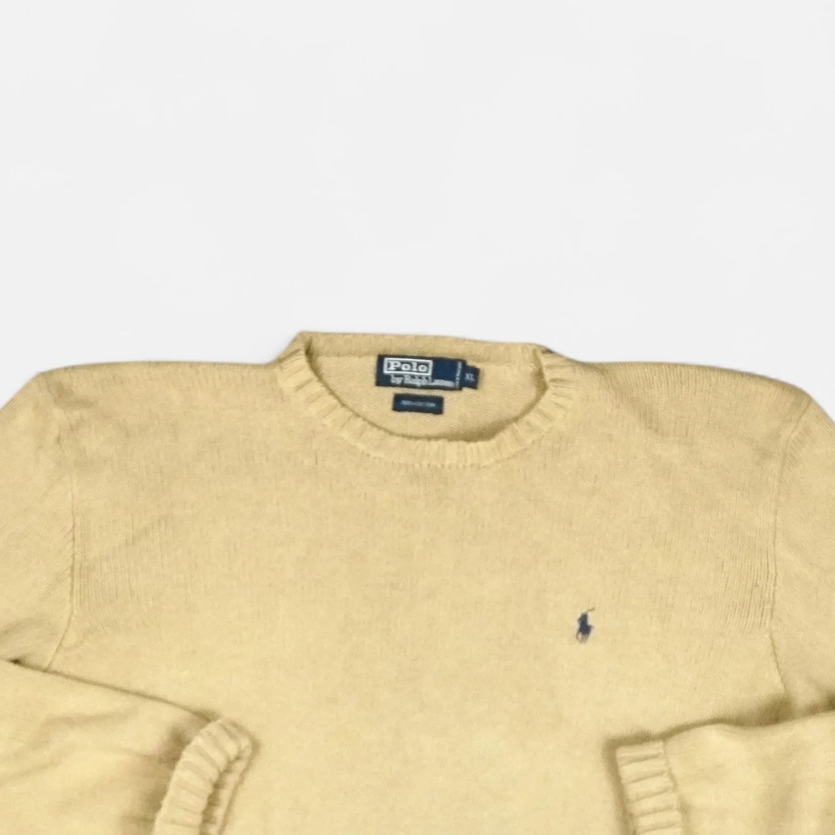 Vintage Polo Ralph Lauren Beige Knit Jumper ( XL )