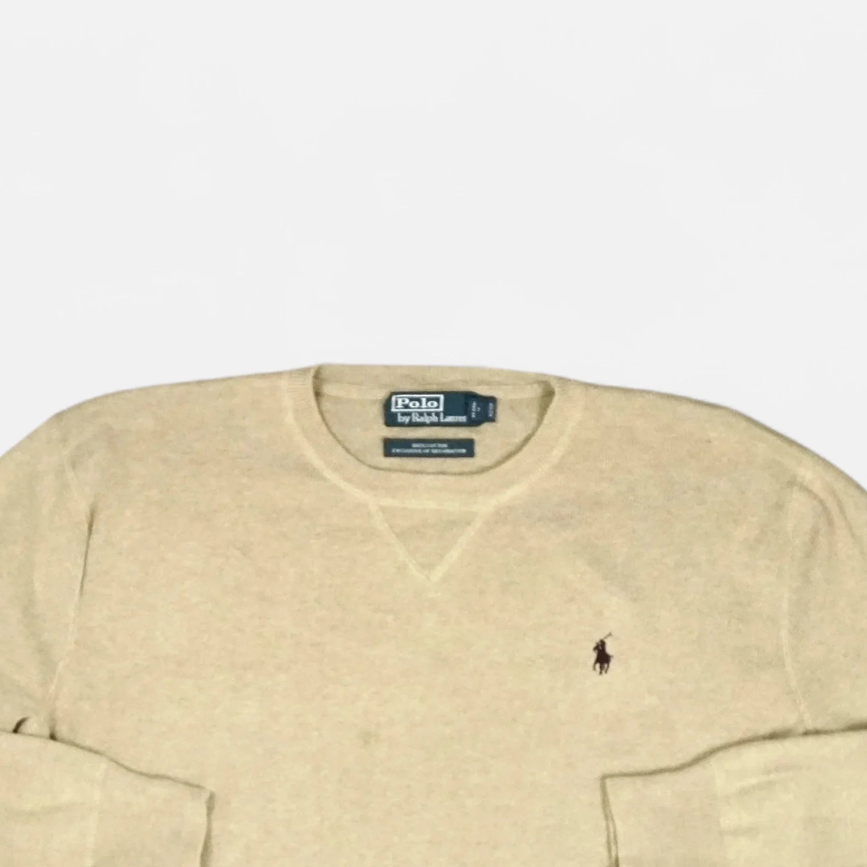 Vintage Polo Ralph Lauren Beige Knit Jumper ( M )