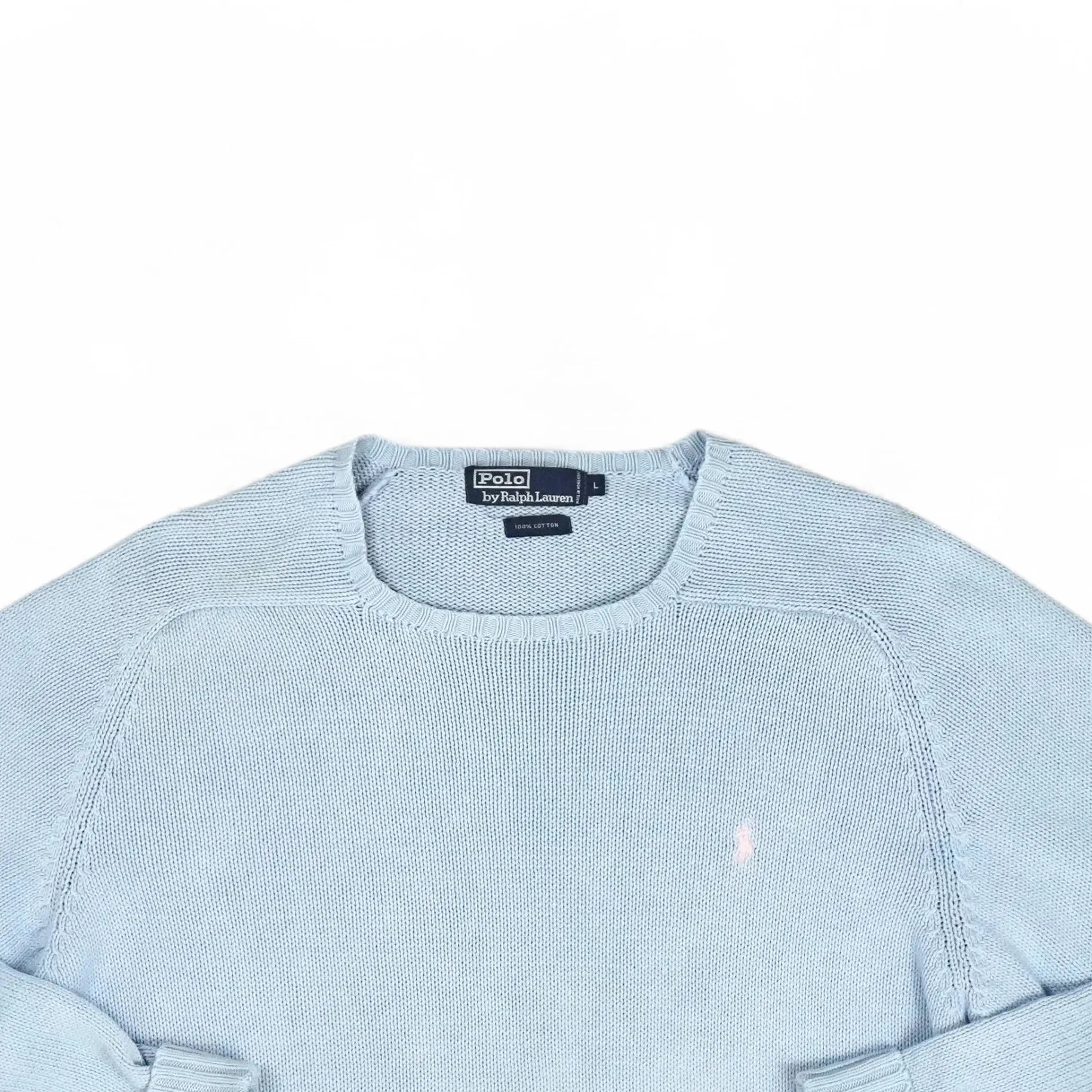 Vintage Polo Ralph Lauren Blue Knit Jumper ( XL )