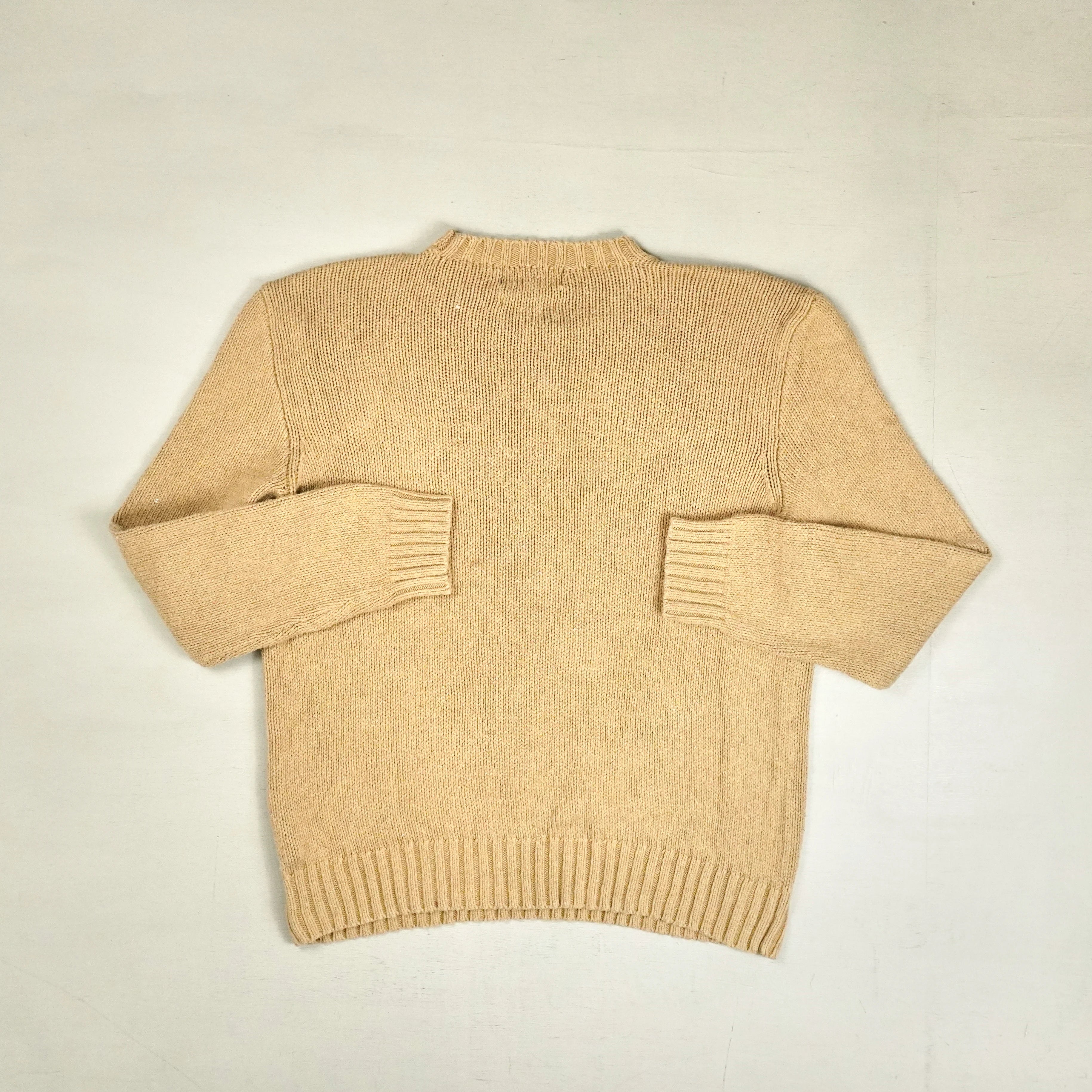 Vintage Polo Ralph Lauren Beige Knit Jumper ( L )