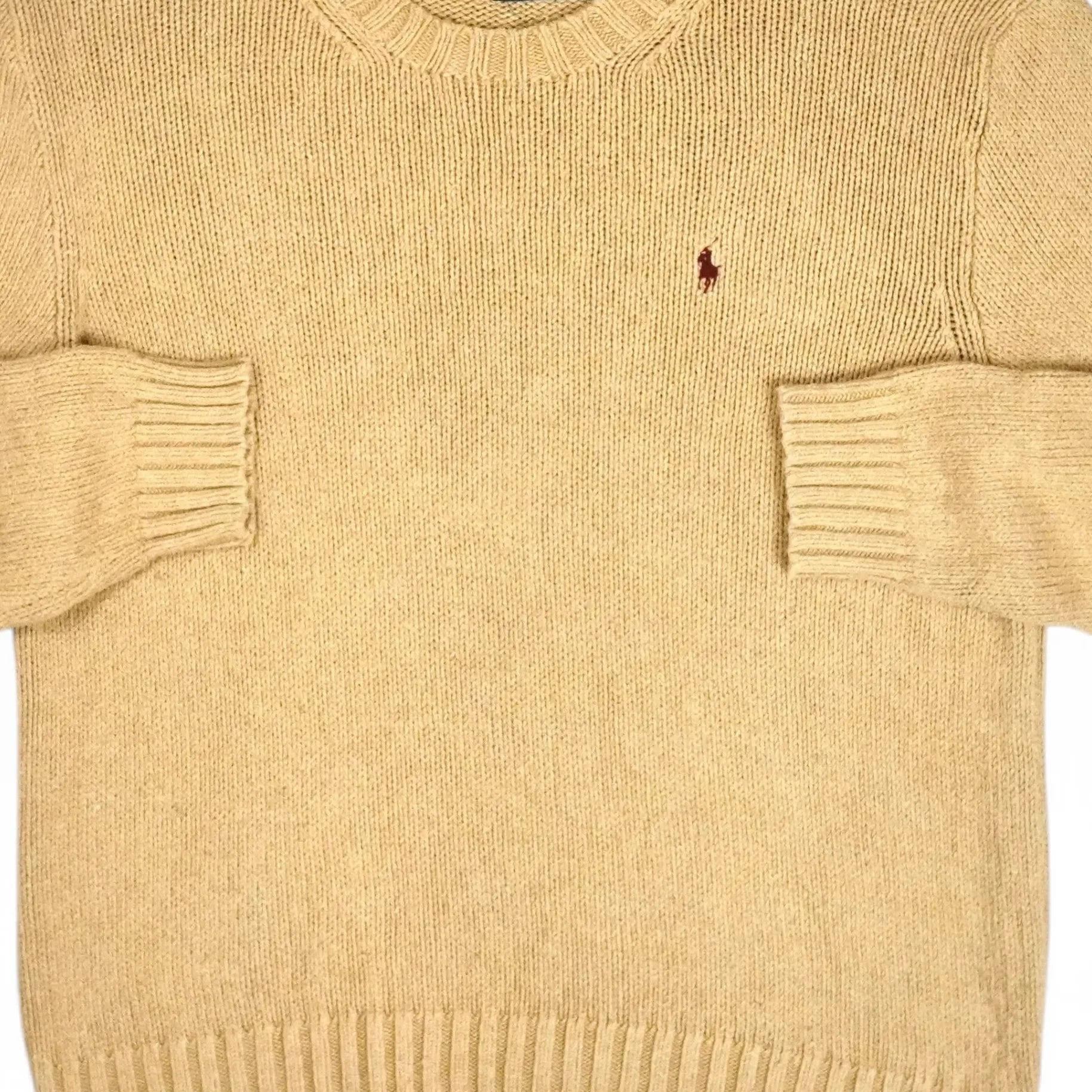 Vintage Polo Ralph Lauren Beige Knit Jumper ( L )