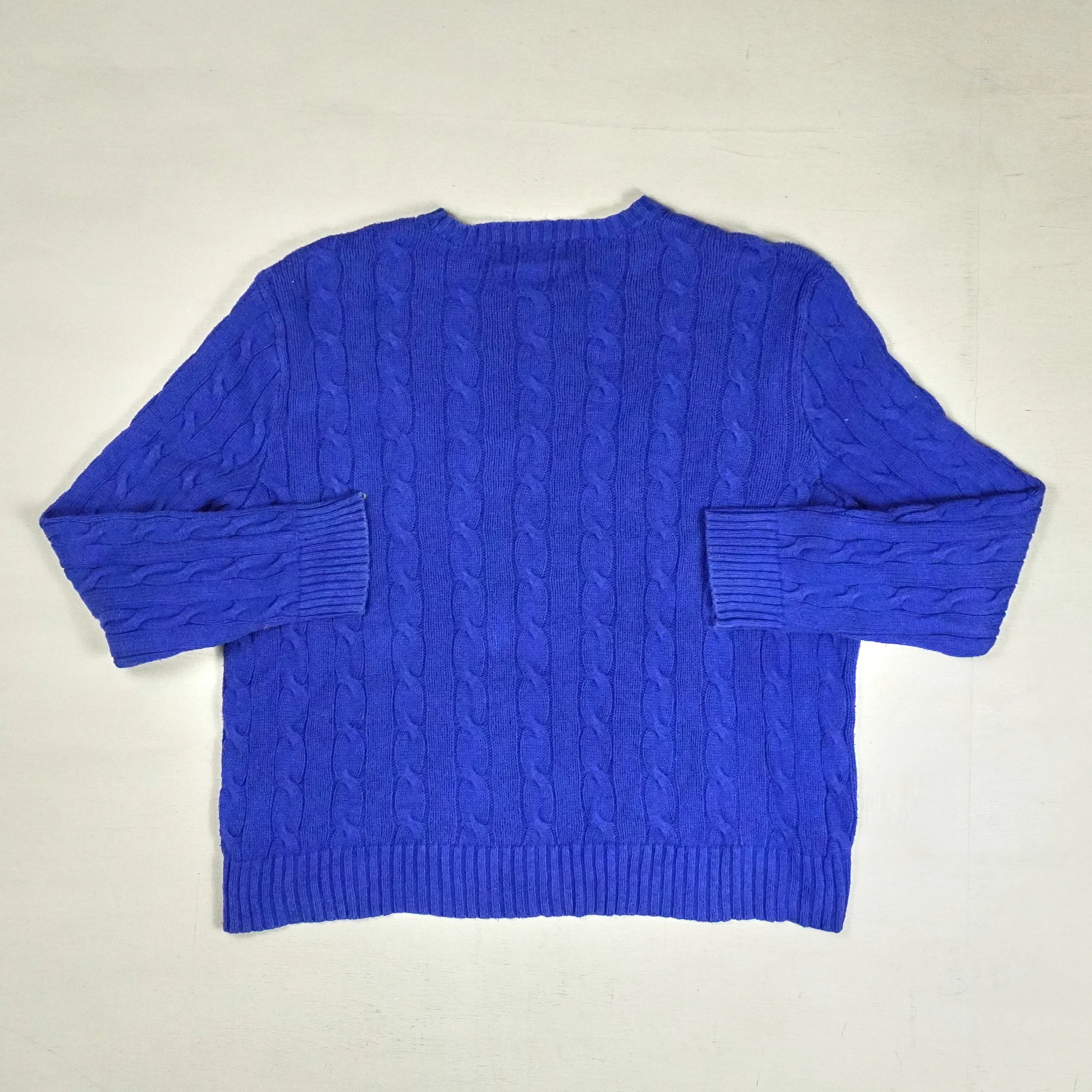 Vintage Polo Ralph Lauren Blue Knit Jumper ( XL )