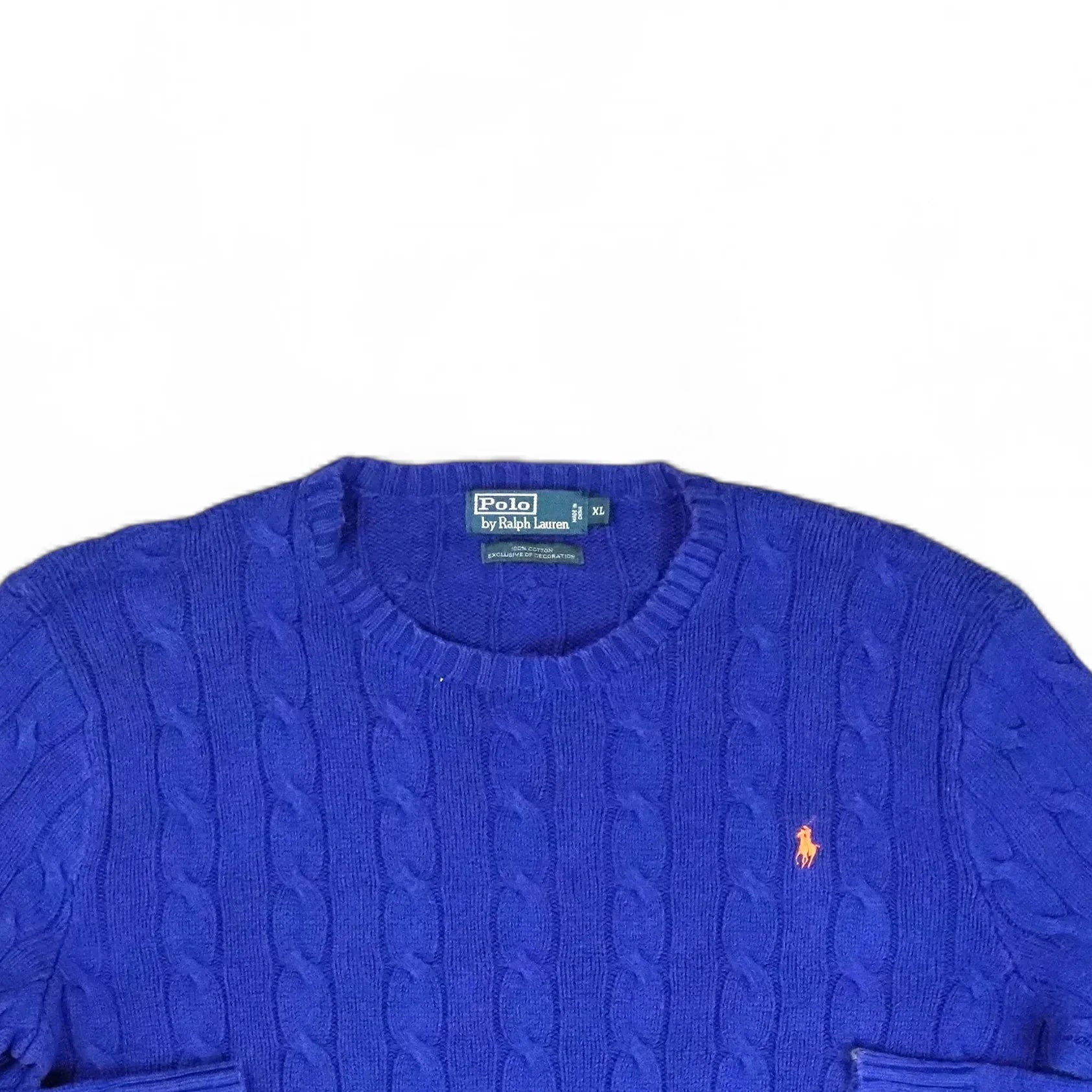 Vintage Polo Ralph Lauren Blue Knit Jumper ( XL )