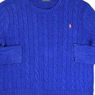 Vintage Polo Ralph Lauren Blue Knit Jumper ( XL )