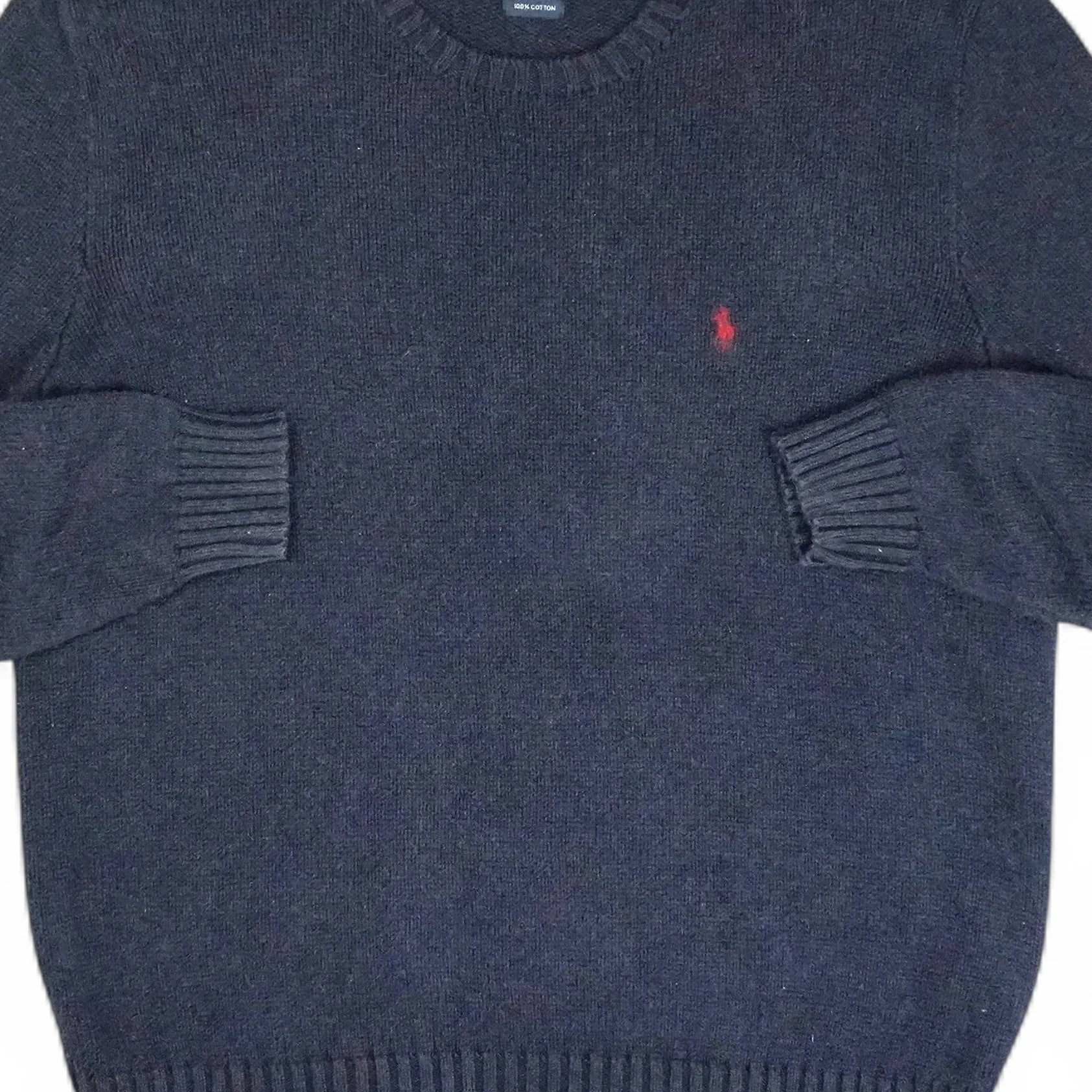 Vintage Polo Ralph Lauren Navy Knit Jumper ( L )