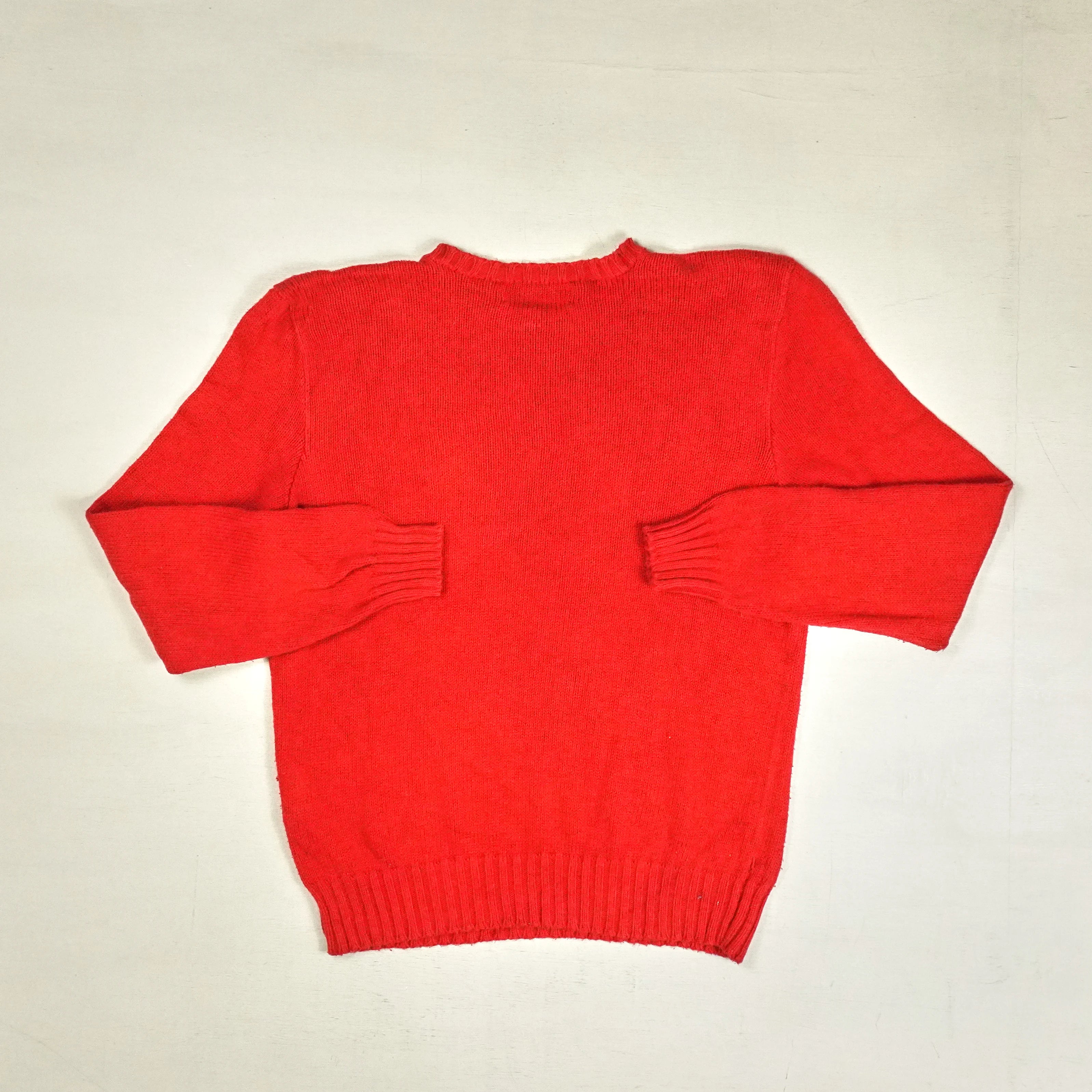 Vintage Polo Ralph Lauren Red Knit Jumper ( S )