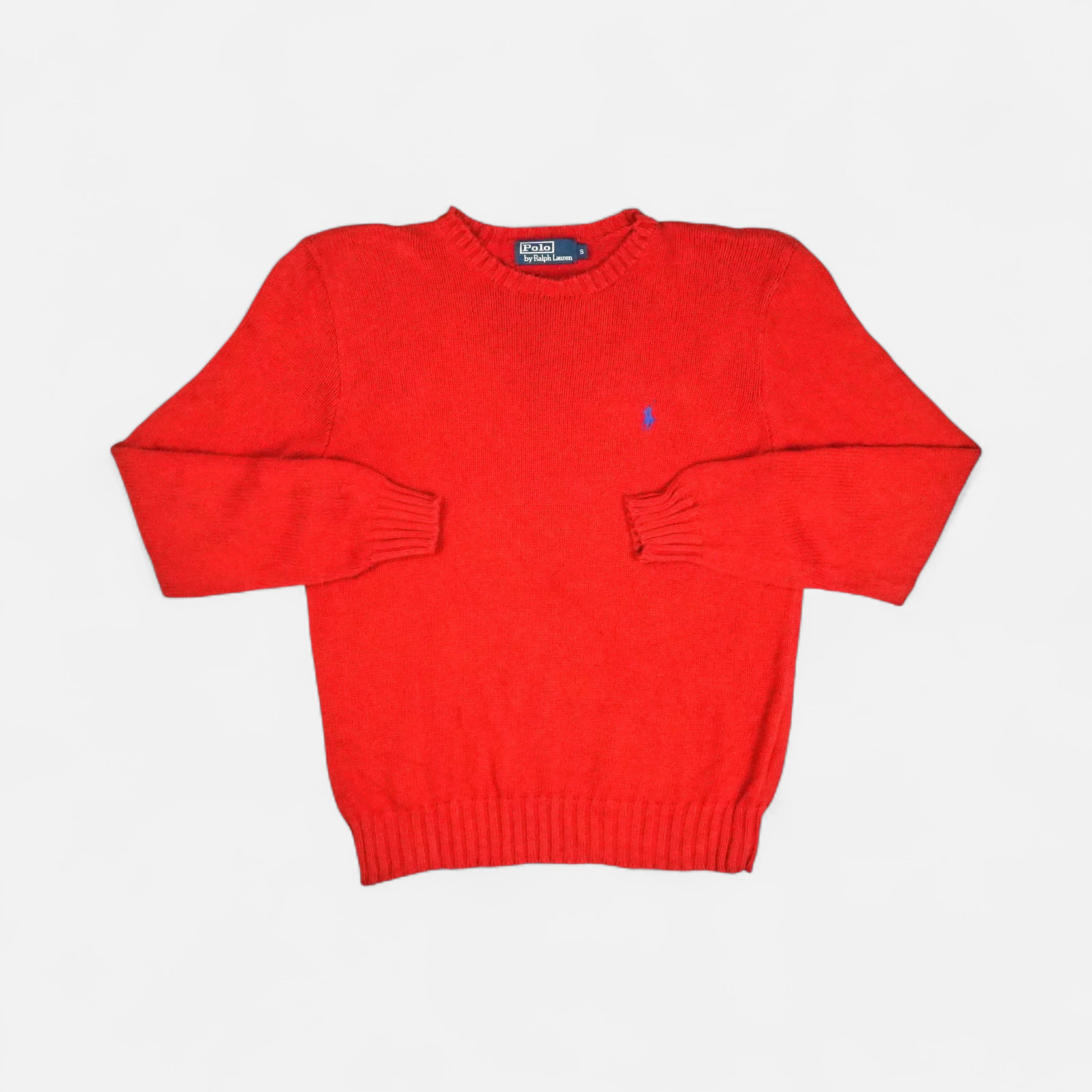 Vintage Polo Ralph Lauren Red Knit Jumper ( S )