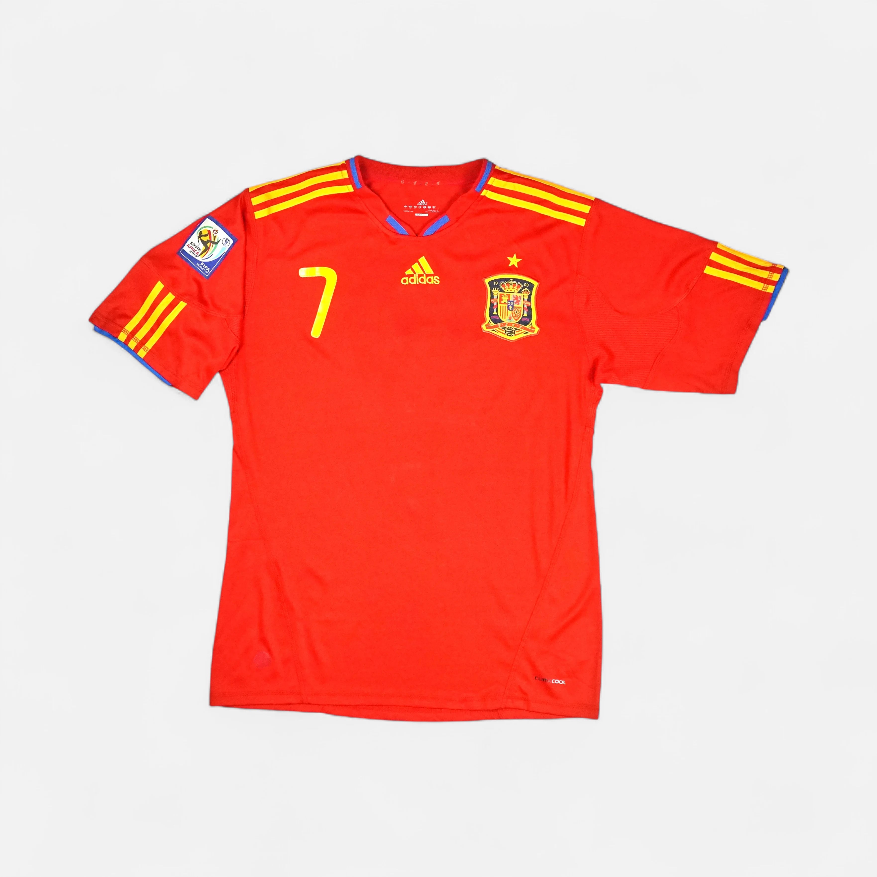 Spain David Villa 2010 Adidas Home Jersey (XL)