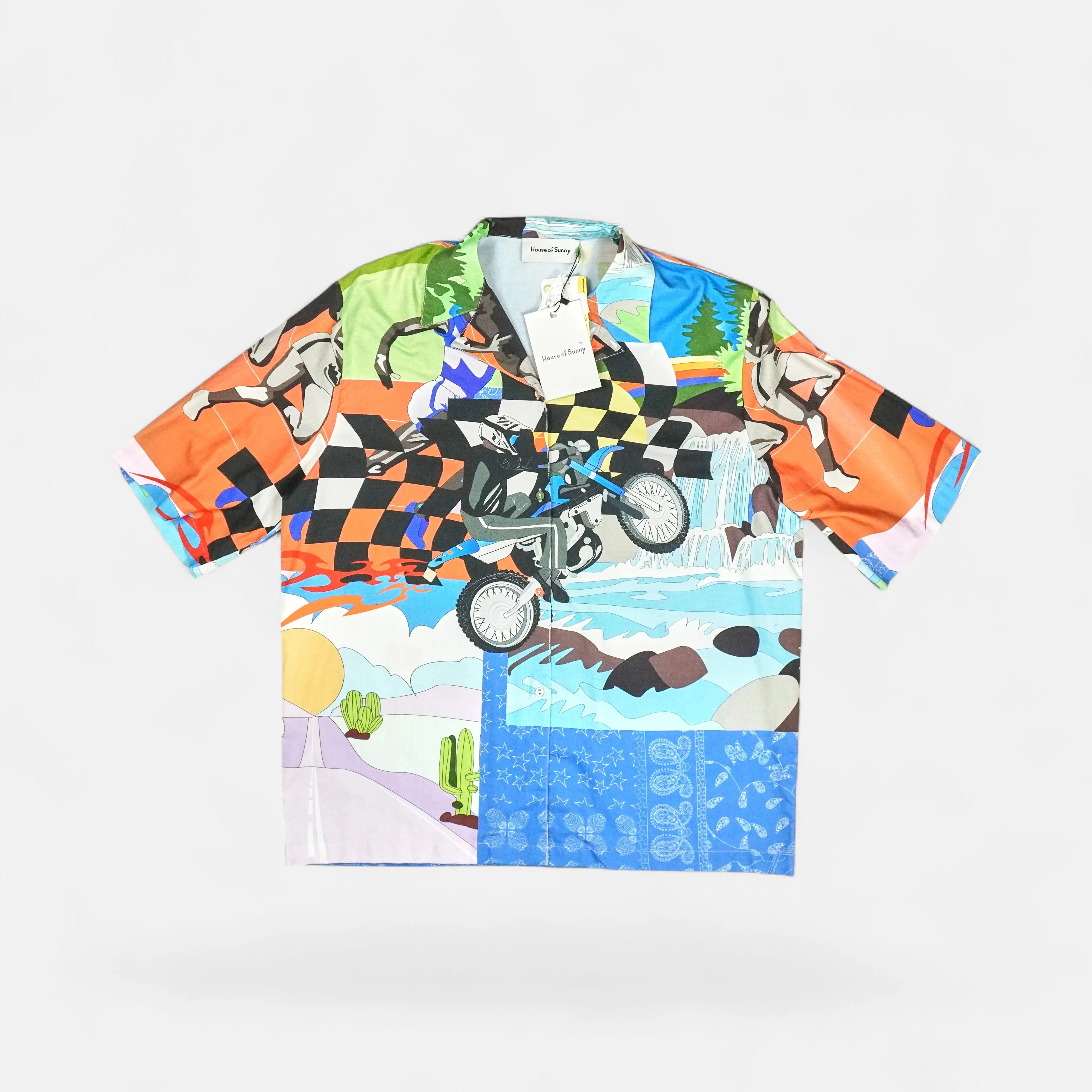Vintage House Of Sunny Blue button-up shirt (L)