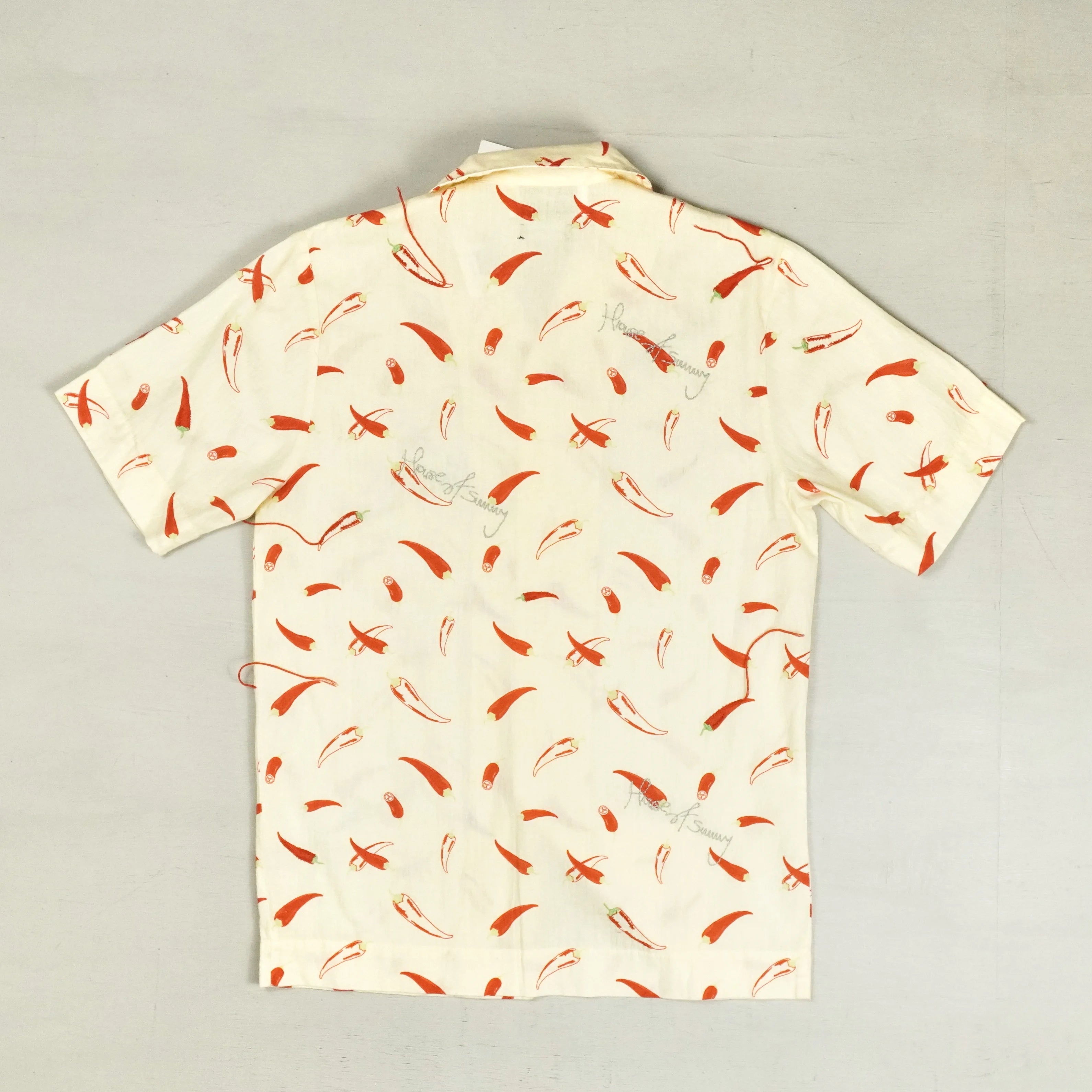 Vintage Horizon Blue Beige Short Sleeve Shirt (M)