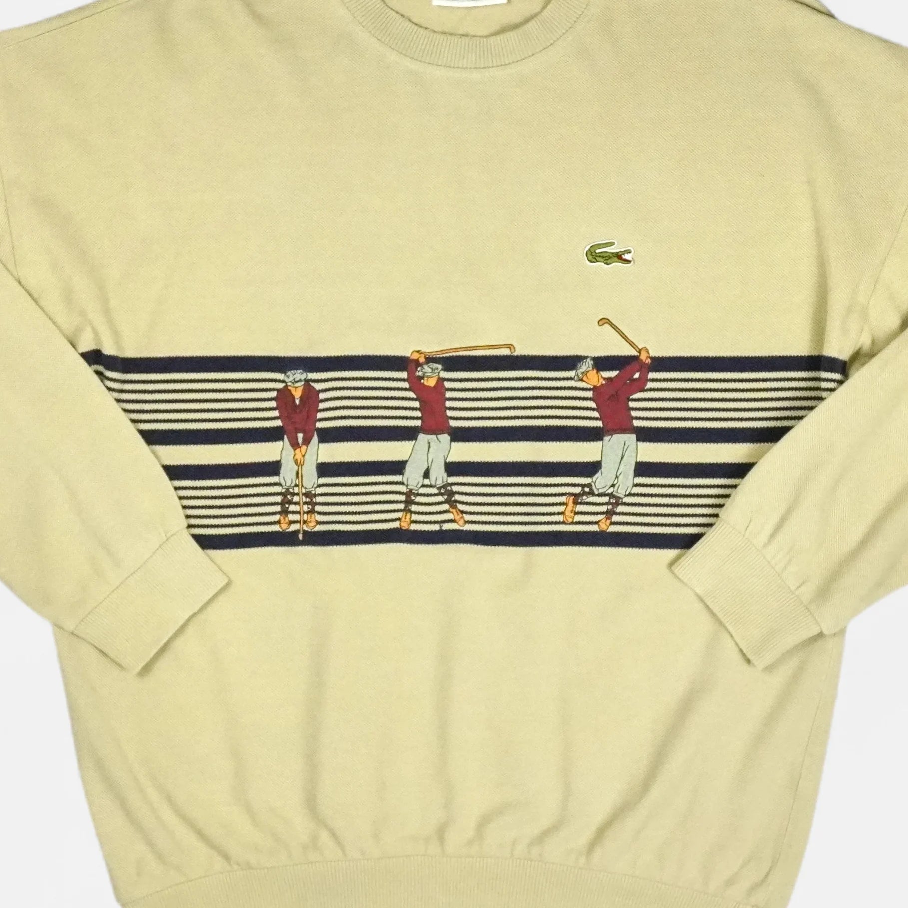 Vintage Lacoste Beige Sweatshirt (XL)