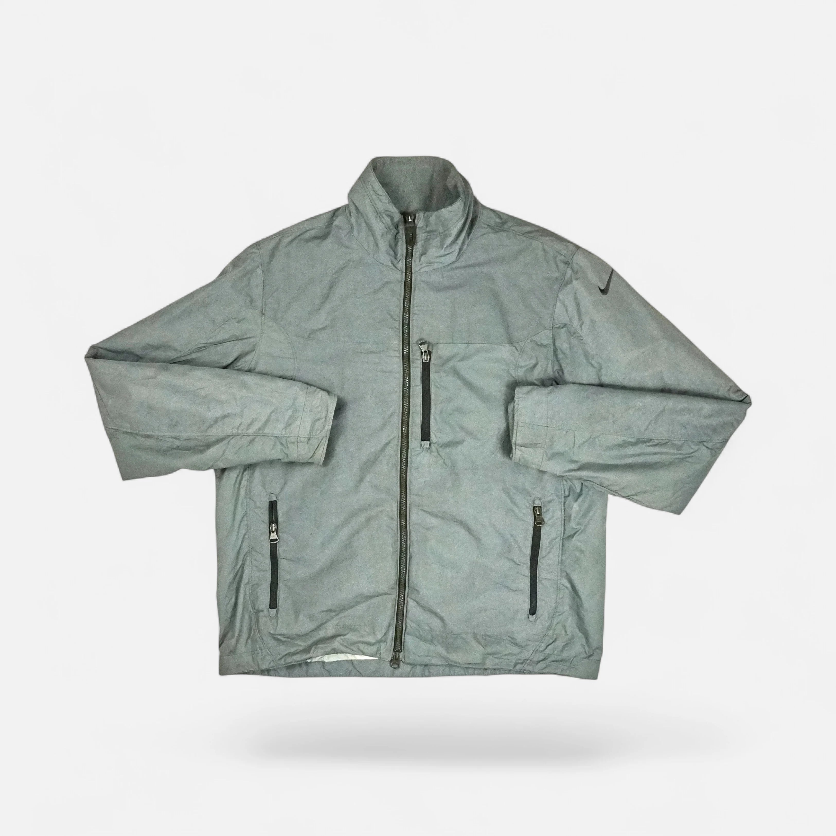Vintage Grey lightweight windbreaker jacket (M)