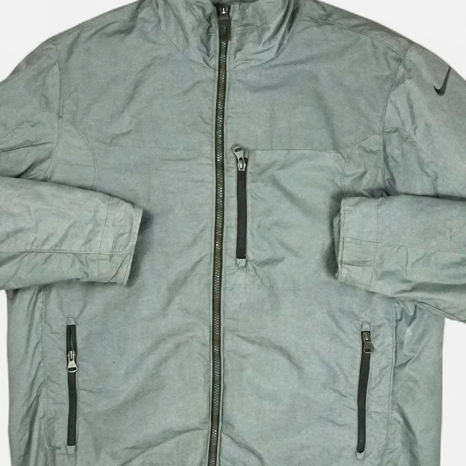 Vintage Grey lightweight windbreaker jacket (M)
