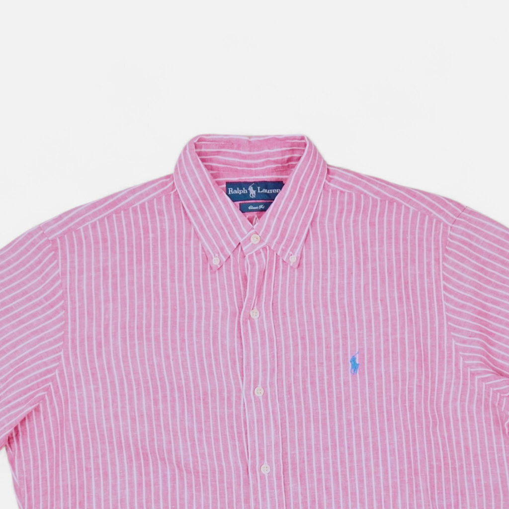 Vintage Ralph Lauren Pink Short Sleeve Shirt (M)
