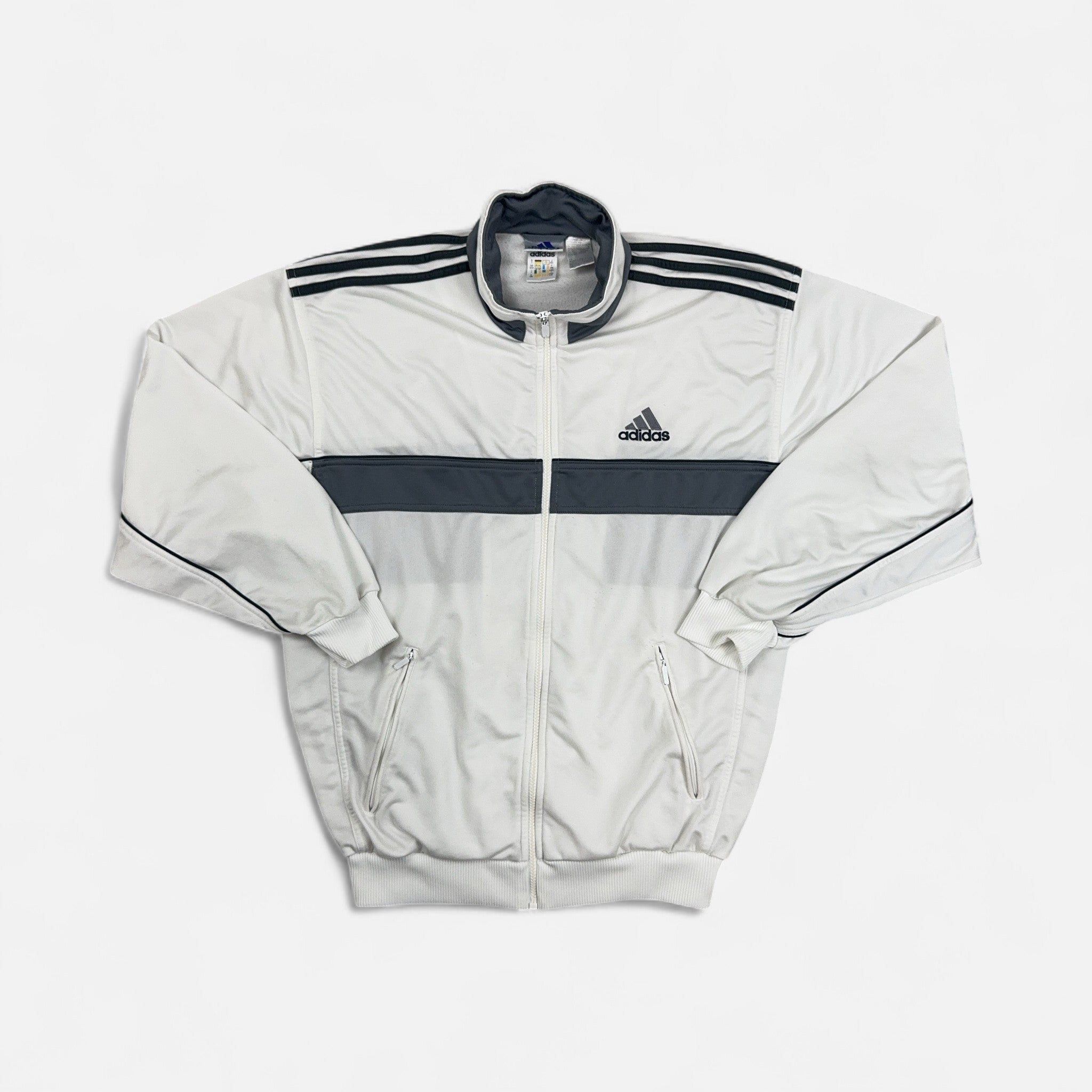 Vintage Adidas White Trackjacket (L )