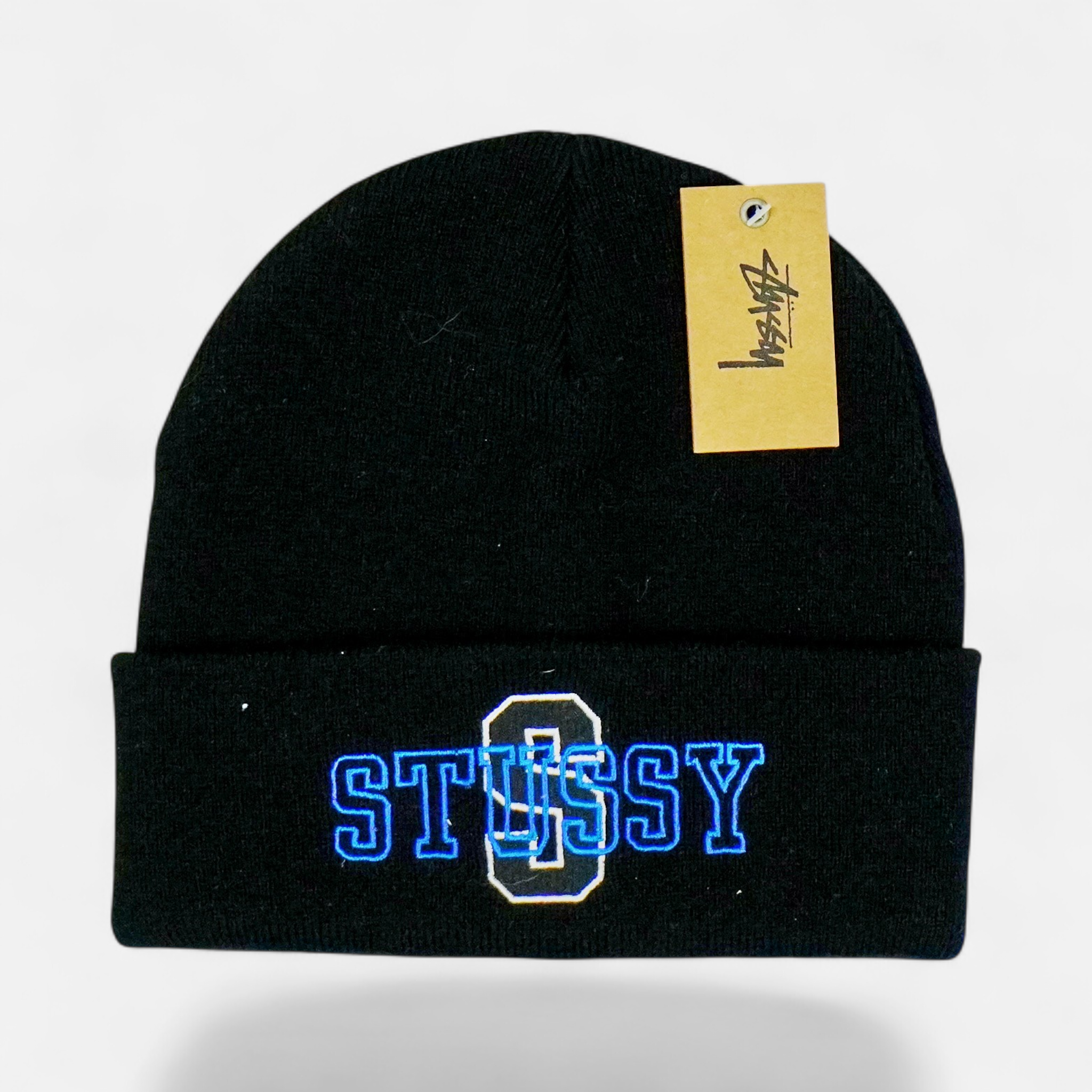 Vintage Stüssy Black Beanie (One Size Fits All)