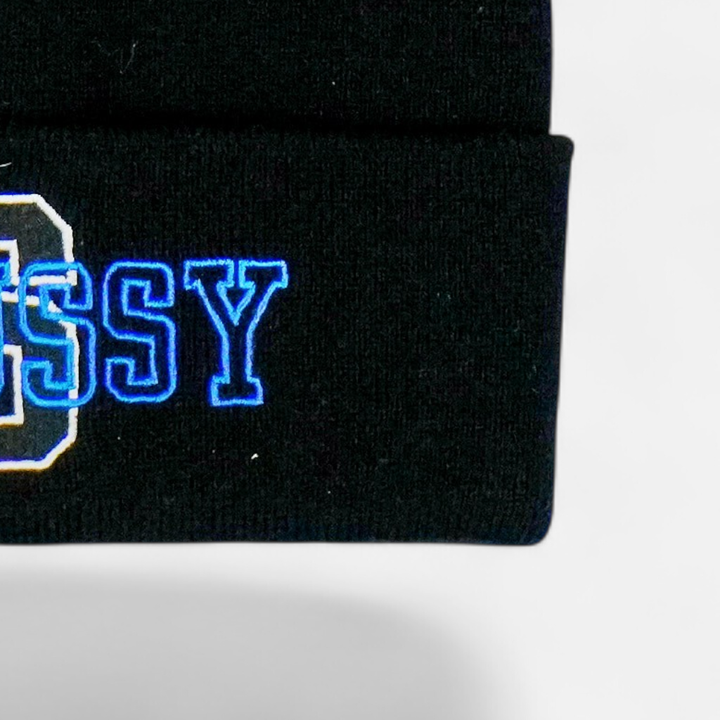 Vintage Stüssy Black Beanie (One Size Fits All)