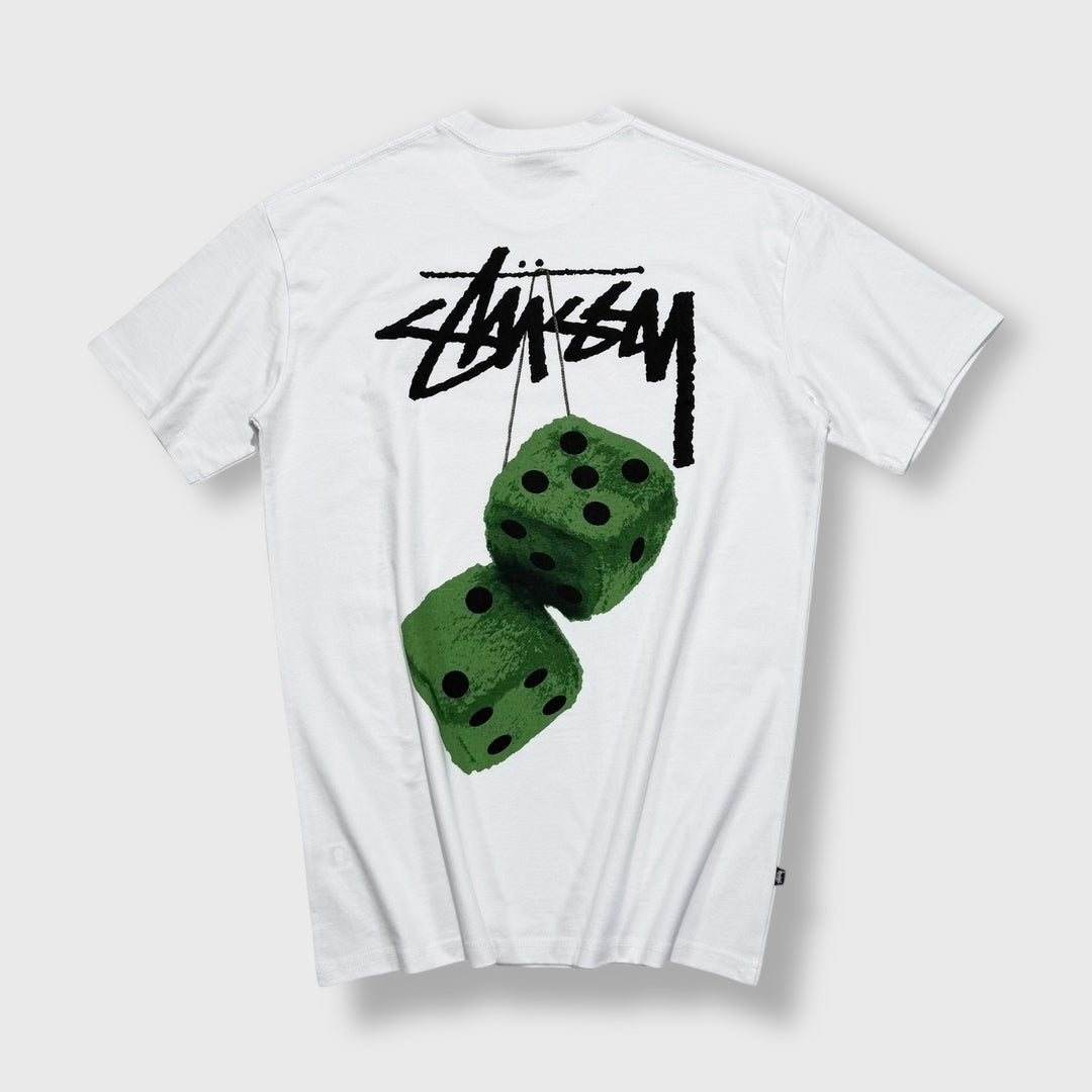 Stüssy White Green Dice T-shirt – SourcedBySab