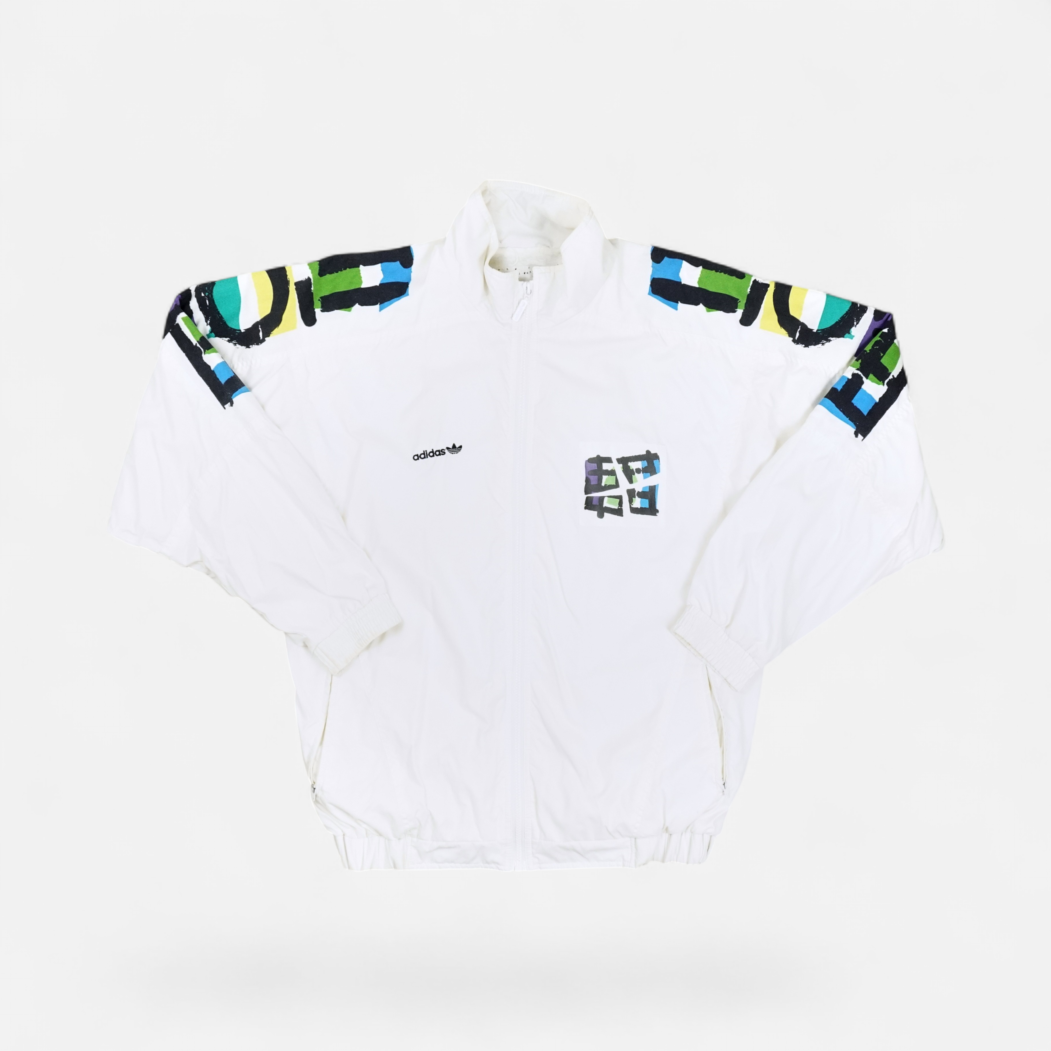 Vintage Adidas White Trackjacket (L)