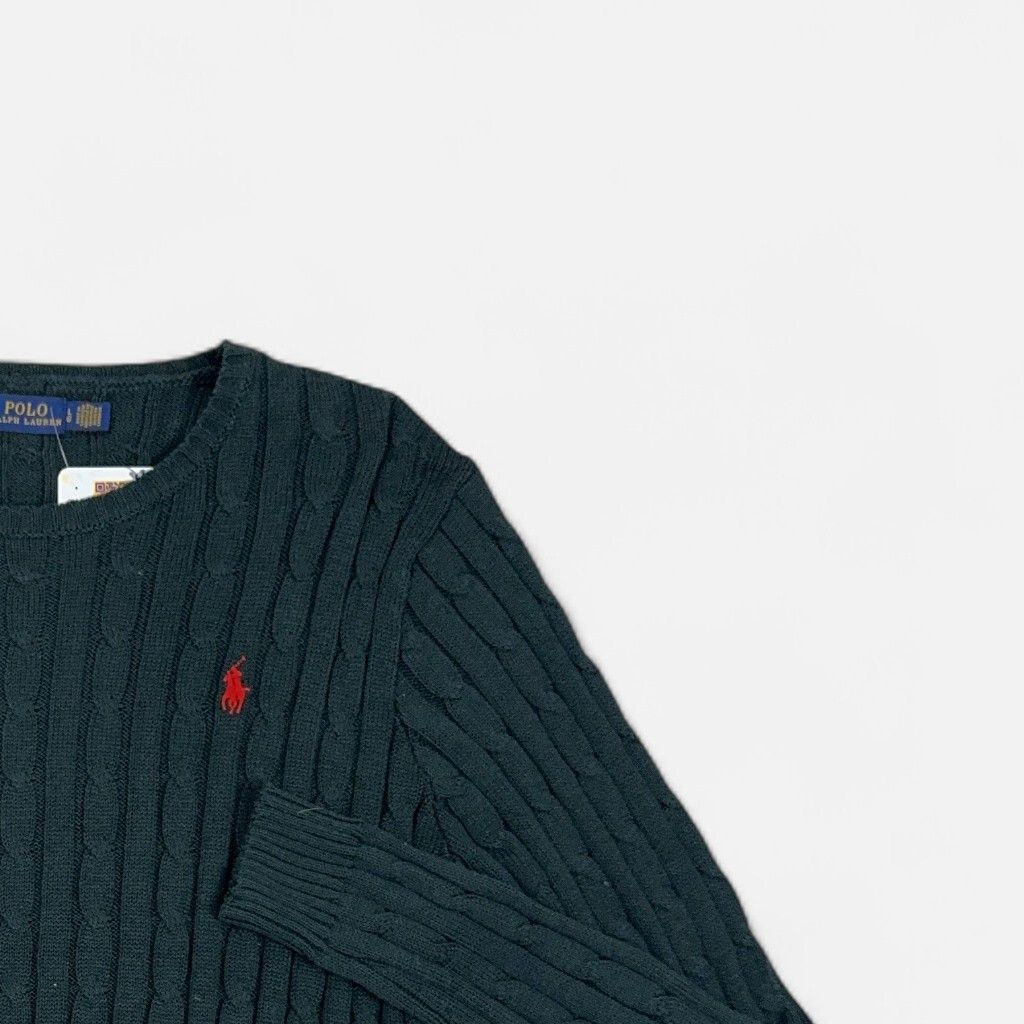 Vintage Polo Ralph Lauren Green Knit Jumper (L)