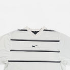 Vintage Nike White Striped Sports T-Shirt (L)