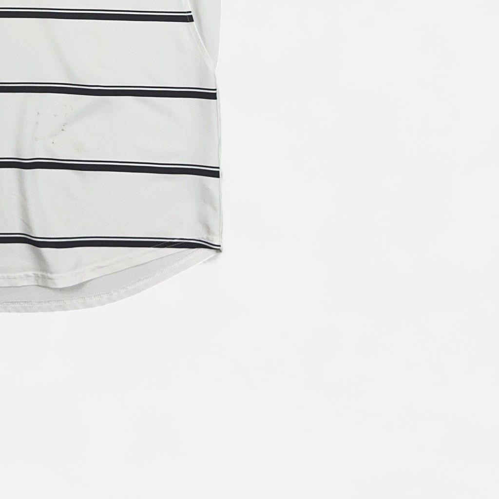 Vintage Nike White Striped Sports T-Shirt (L)