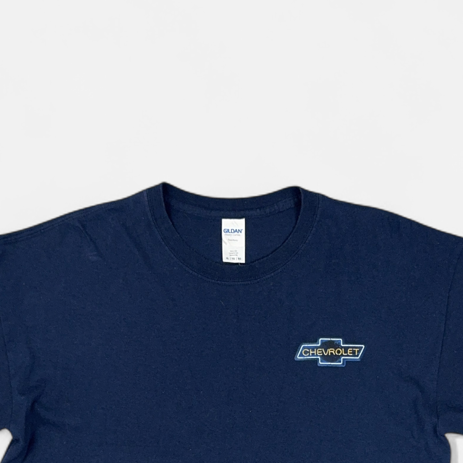 Vintage Gildan Navy Chevrolet T-shirt (XL) detail