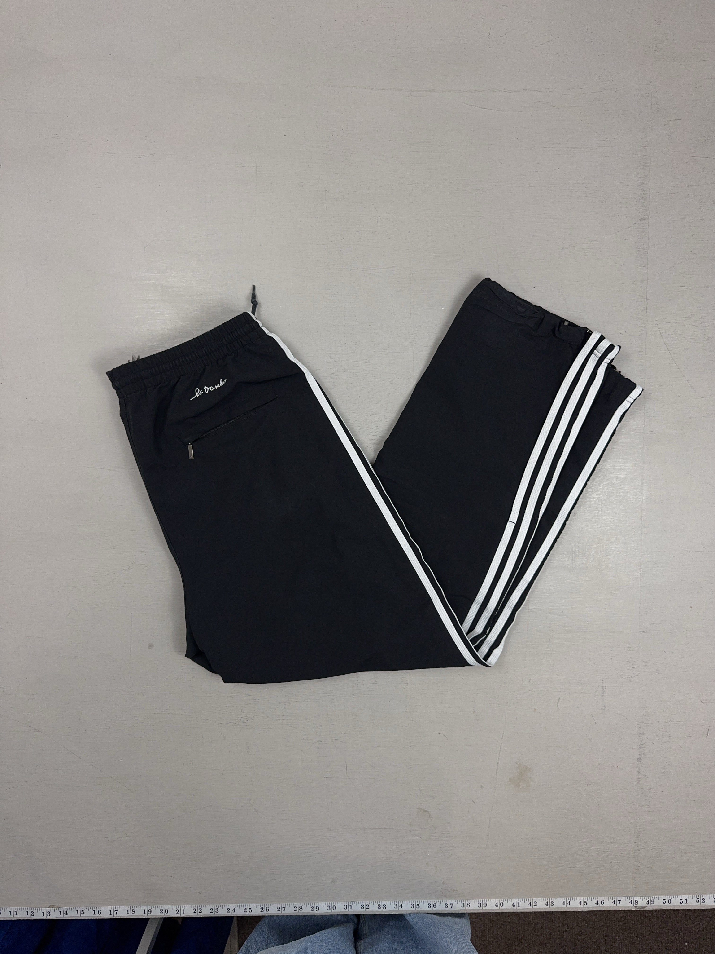 Vintage Adidas Black Tracksuit Bottoms (L)